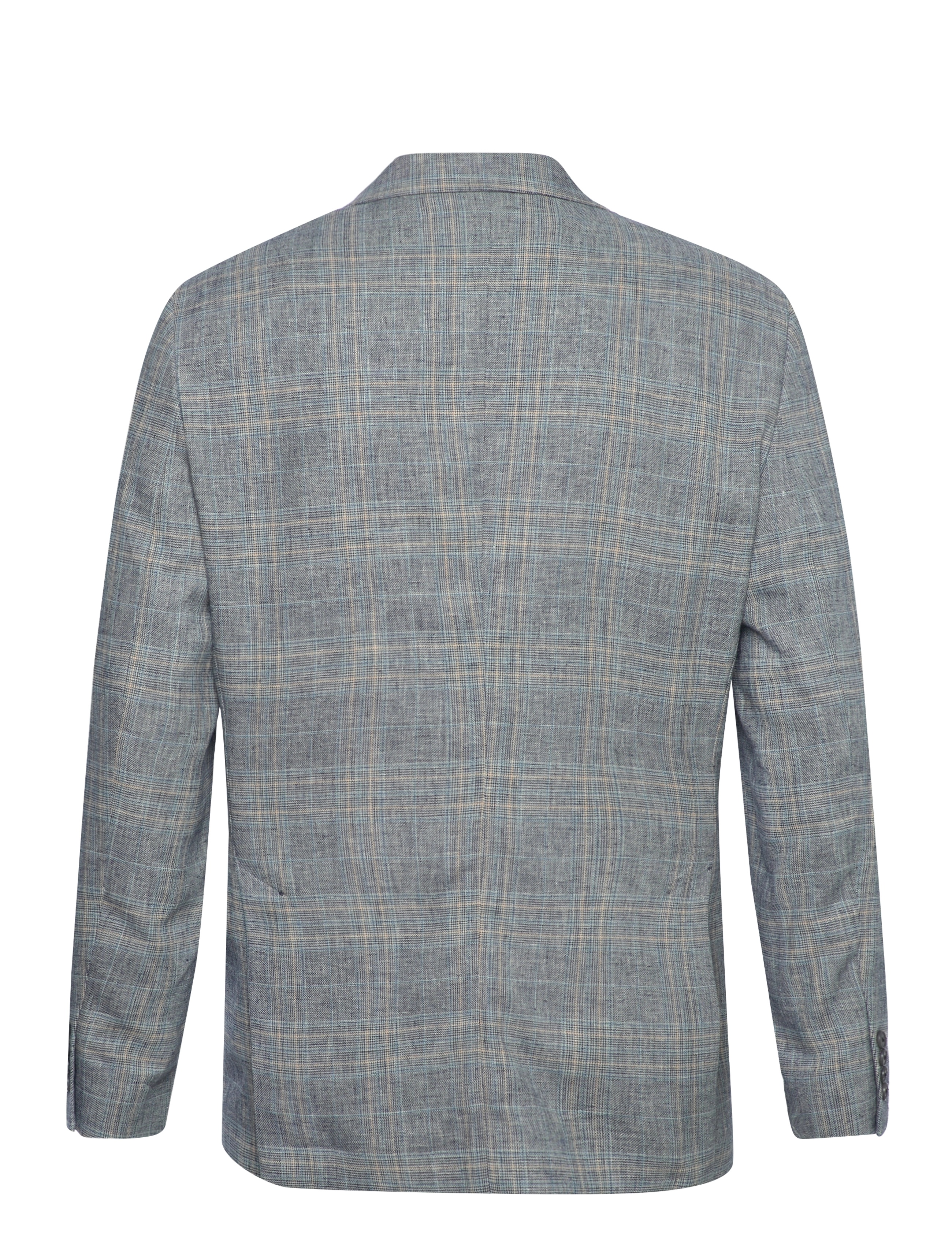 Selected - SLHREG-KANE LINEN CHECK BLZ - flint gray - 2