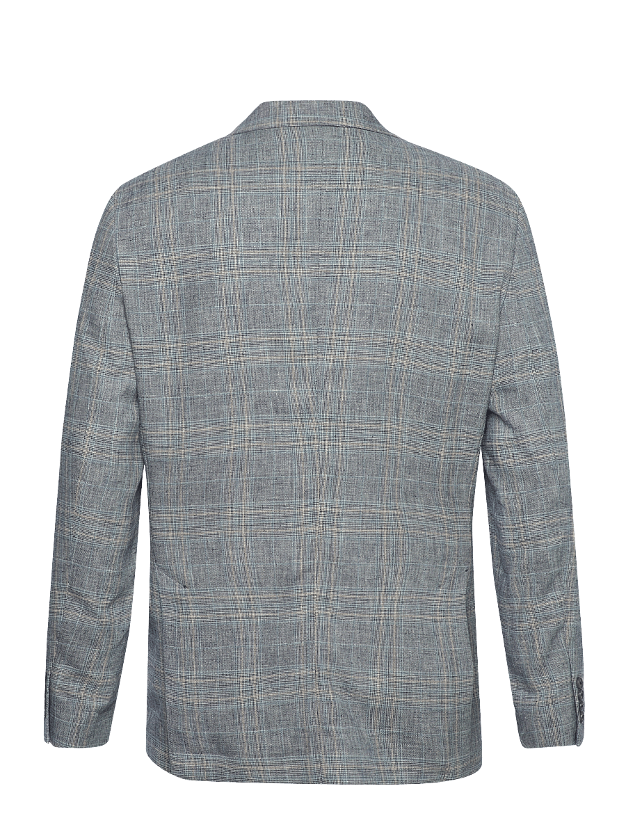 Selected - SLHREG-KANE LINEN CHECK BLZ - flint gray - 2