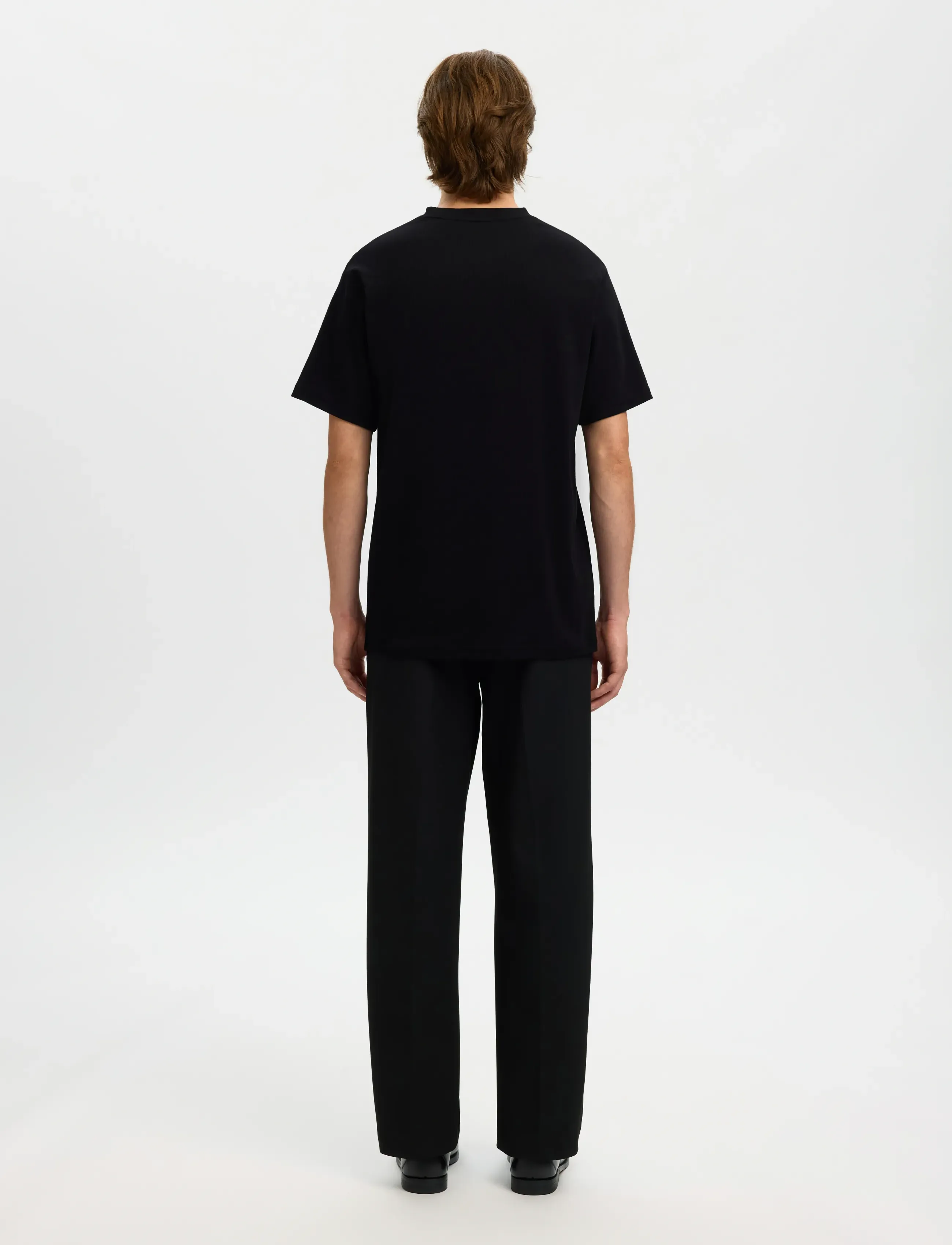 Selected - SLMSPENCER RIB SS O-NECK TEE NOOS - kortærmede t-shirts - black - 2