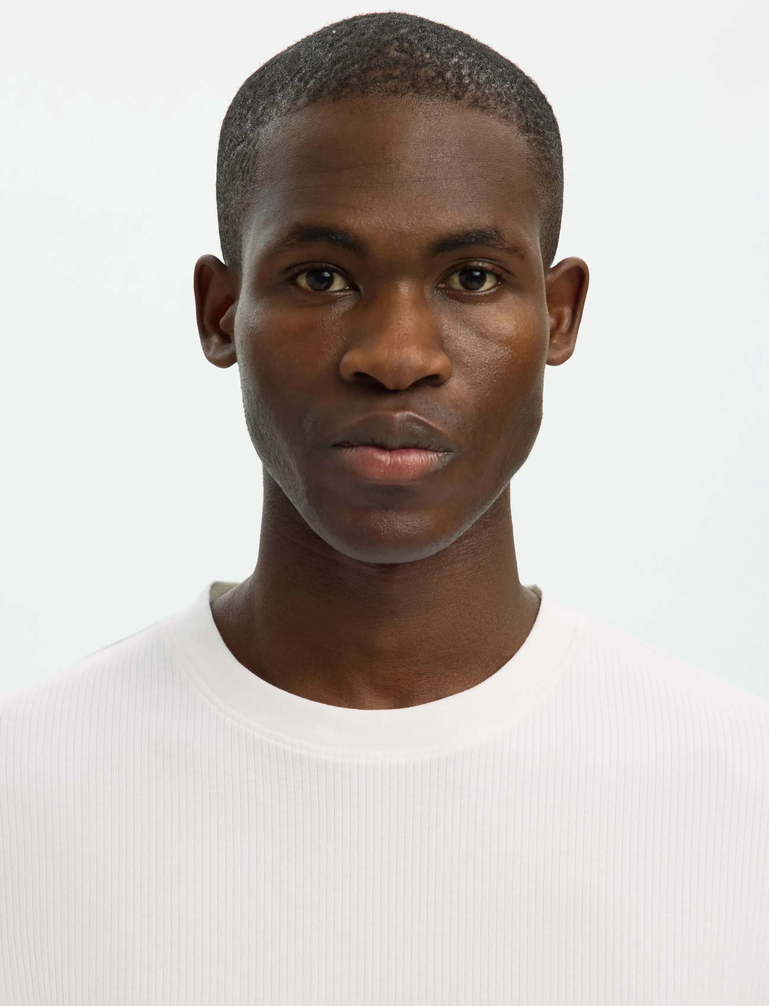 Selected - SLHSPENCER RIB SS O-NECK TEE NOOS - short-sleeved t-shirts - bright white - 4