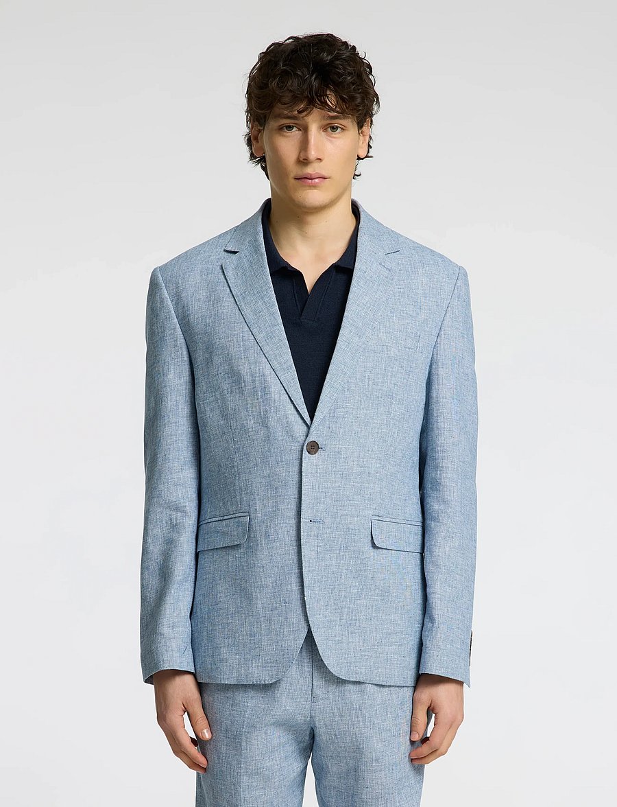 Selected - SLMREG-MALIK SUN BLZ NOOS - enkeltradede blazere - light blue - 0