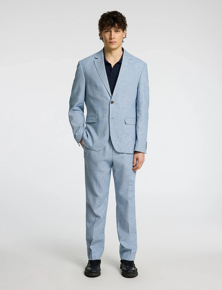 Selected - SLMREG-MALIK SUN BLZ NOOS - enkeltradede blazere - light blue - 4