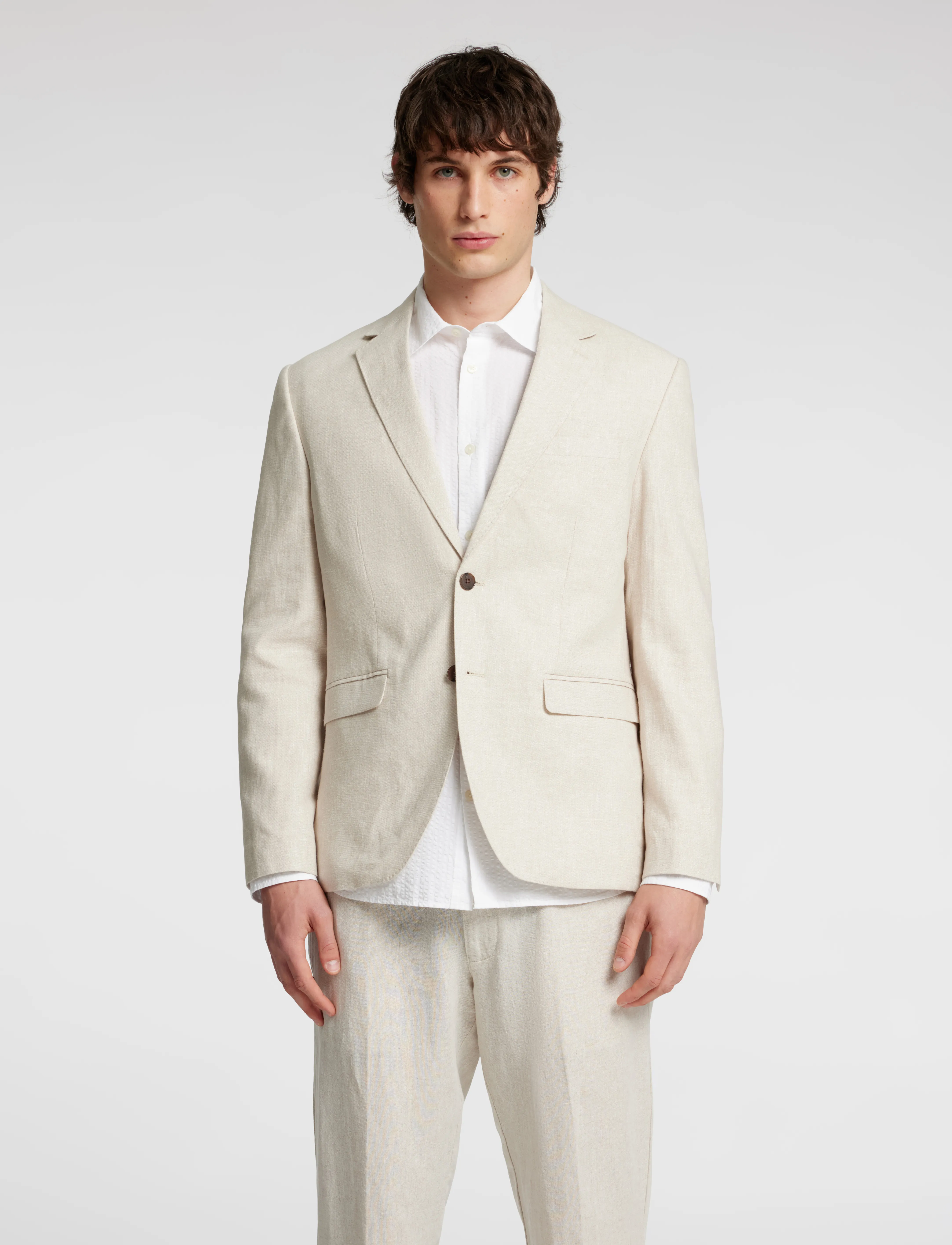 Selected SLMREG-MALIK SUN BLZ NOOS - Drabužiai vakarėliui - OATMEAL / beige