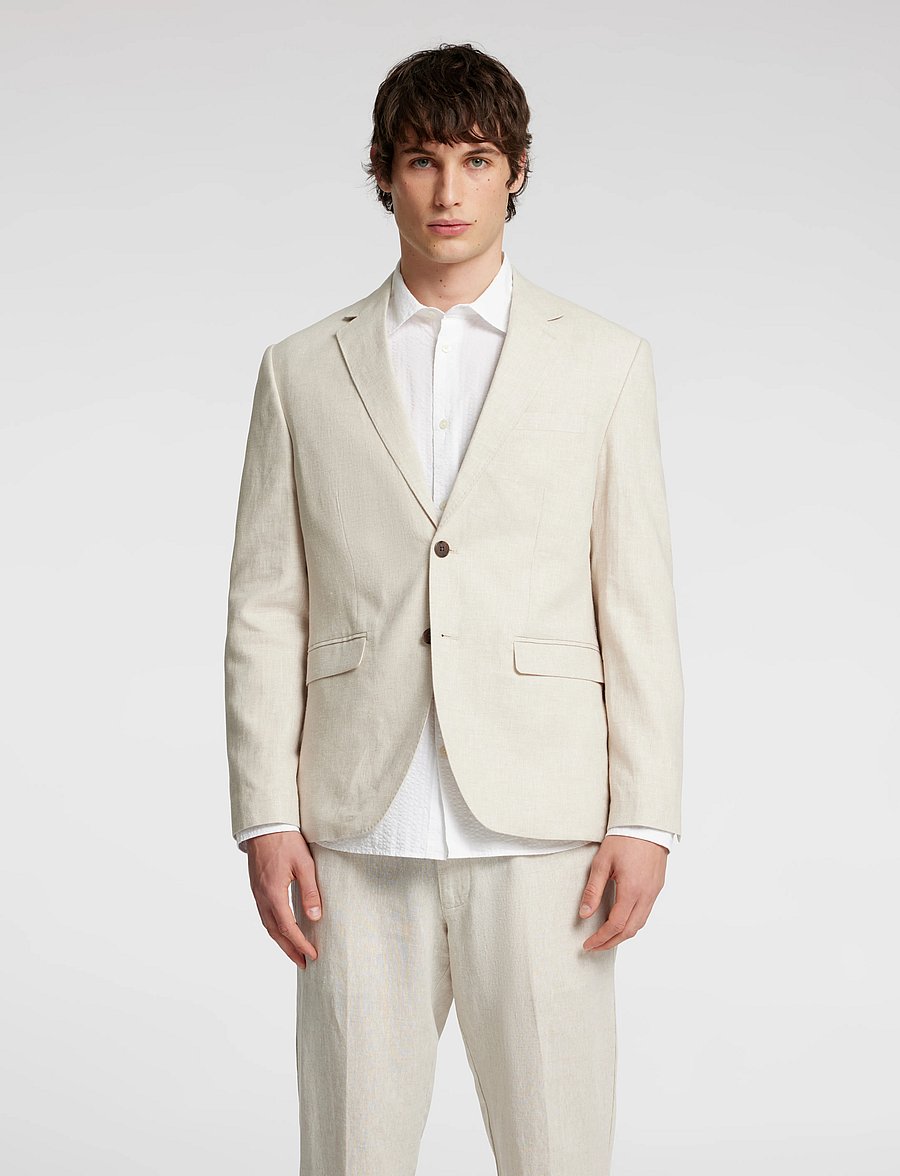Selected - SLMREG-MALIK SUN BLZ NOOS - yksiriviset bleiserit - oatmeal - 0