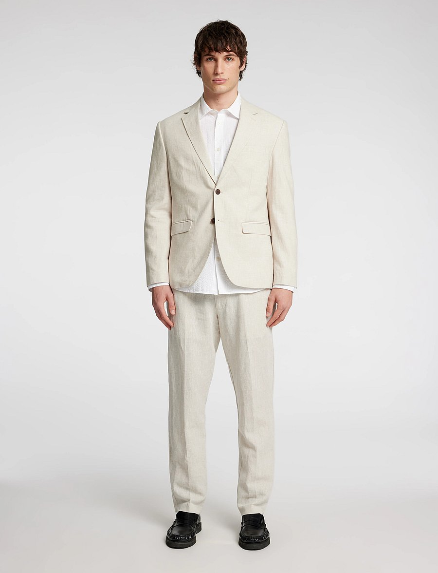 Selected - SLMREG-MALIK SUN BLZ NOOS - yksiriviset bleiserit - oatmeal - 5