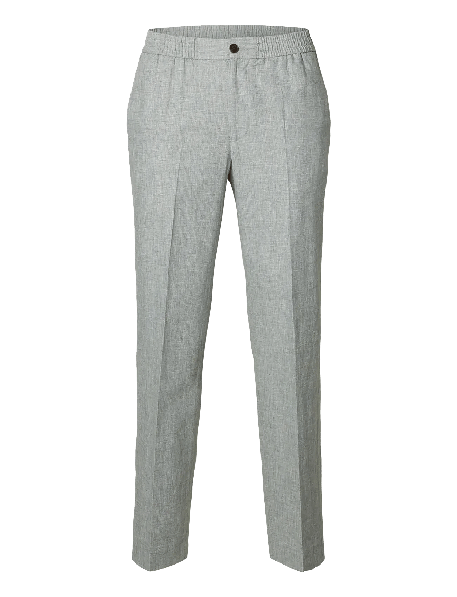 Selected - SLMREG-MALIK SUN TRS NOOS - leinenhosen - balsam green - 1