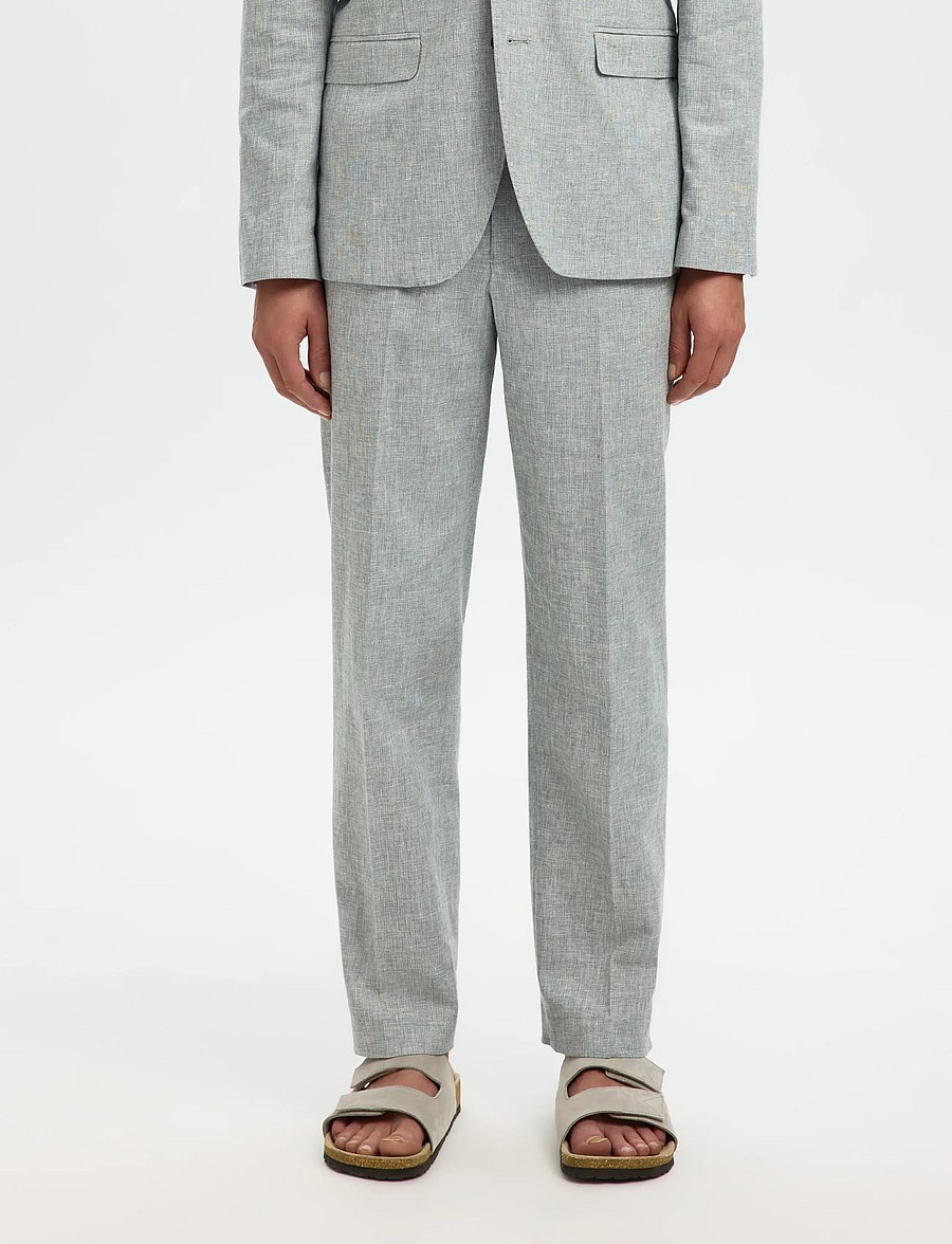 Selected - SLMREG-MALIK SUN TRS NOOS - leinenhosen - balsam green - 0