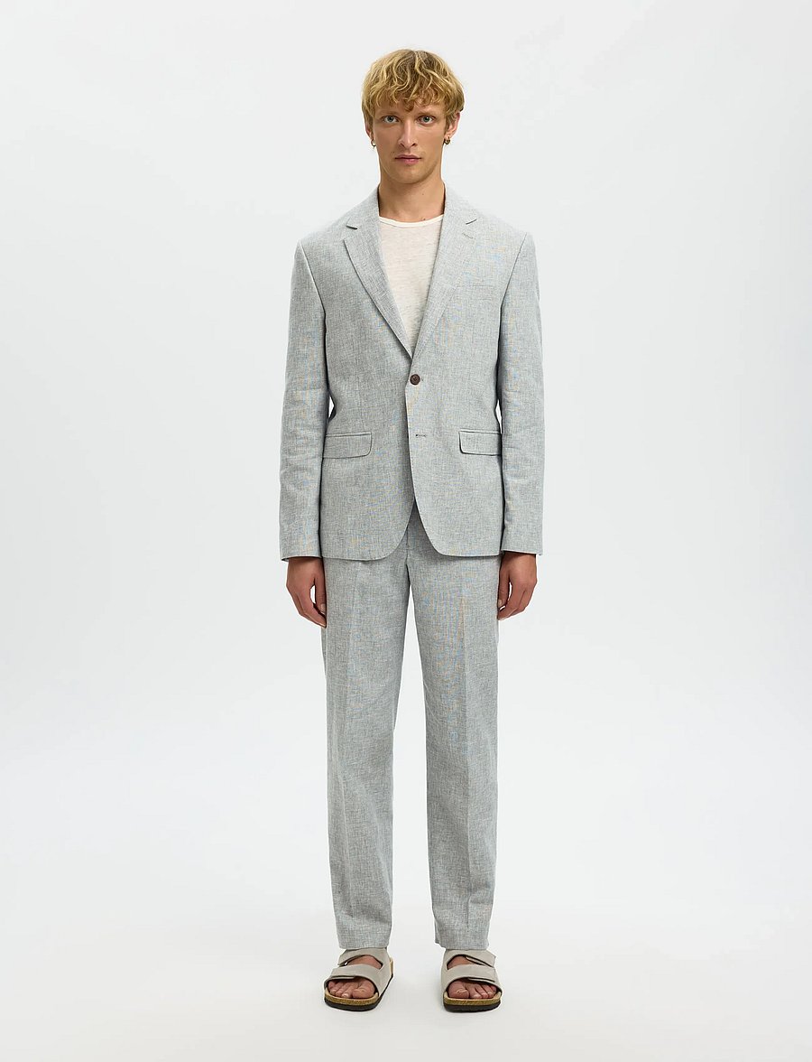 Selected - SLMREG-MALIK SUN TRS NOOS - leinenhosen - balsam green - 3