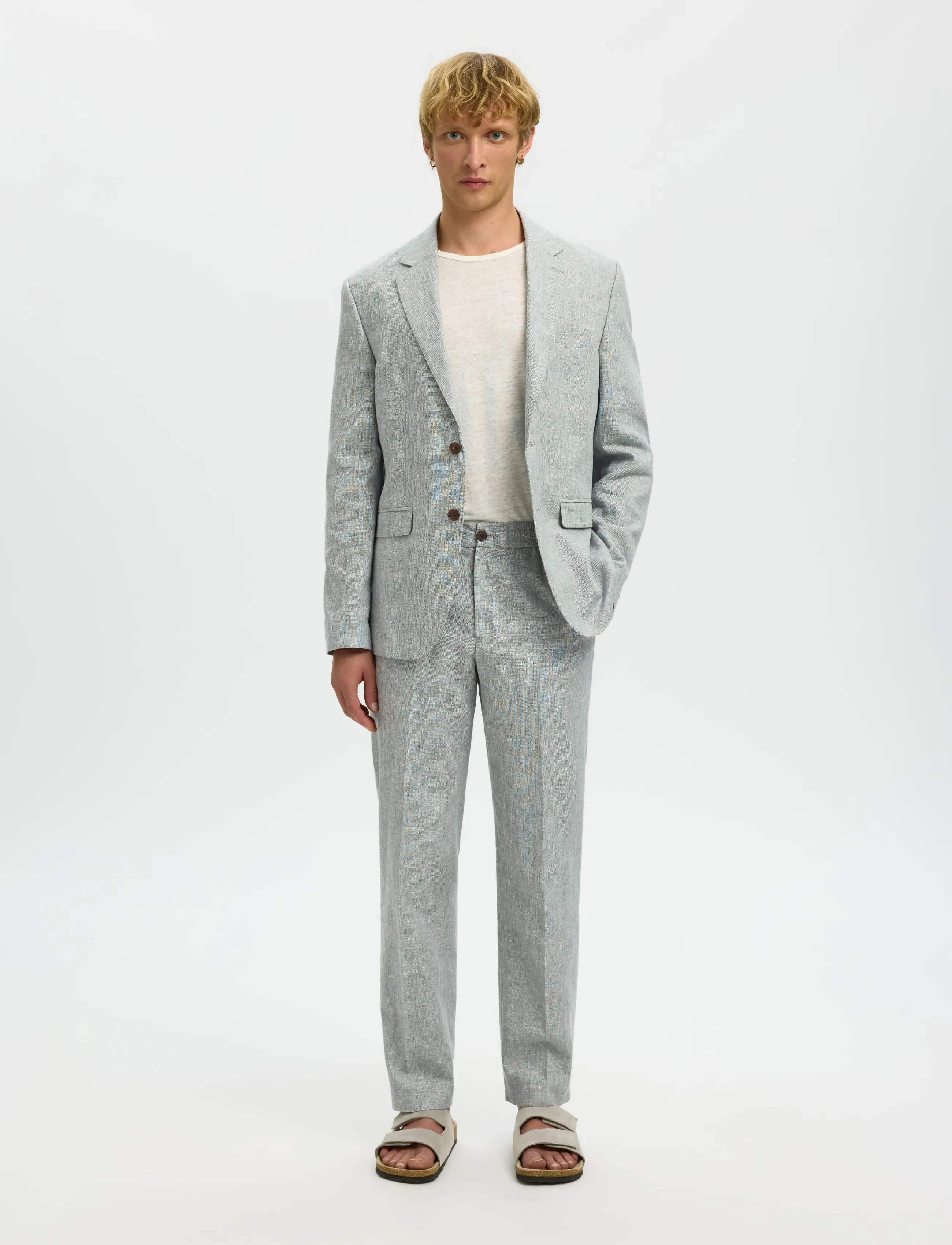 Selected - SLMREG-MALIK SUN TRS NOOS - hørbukser - balsam green - 5