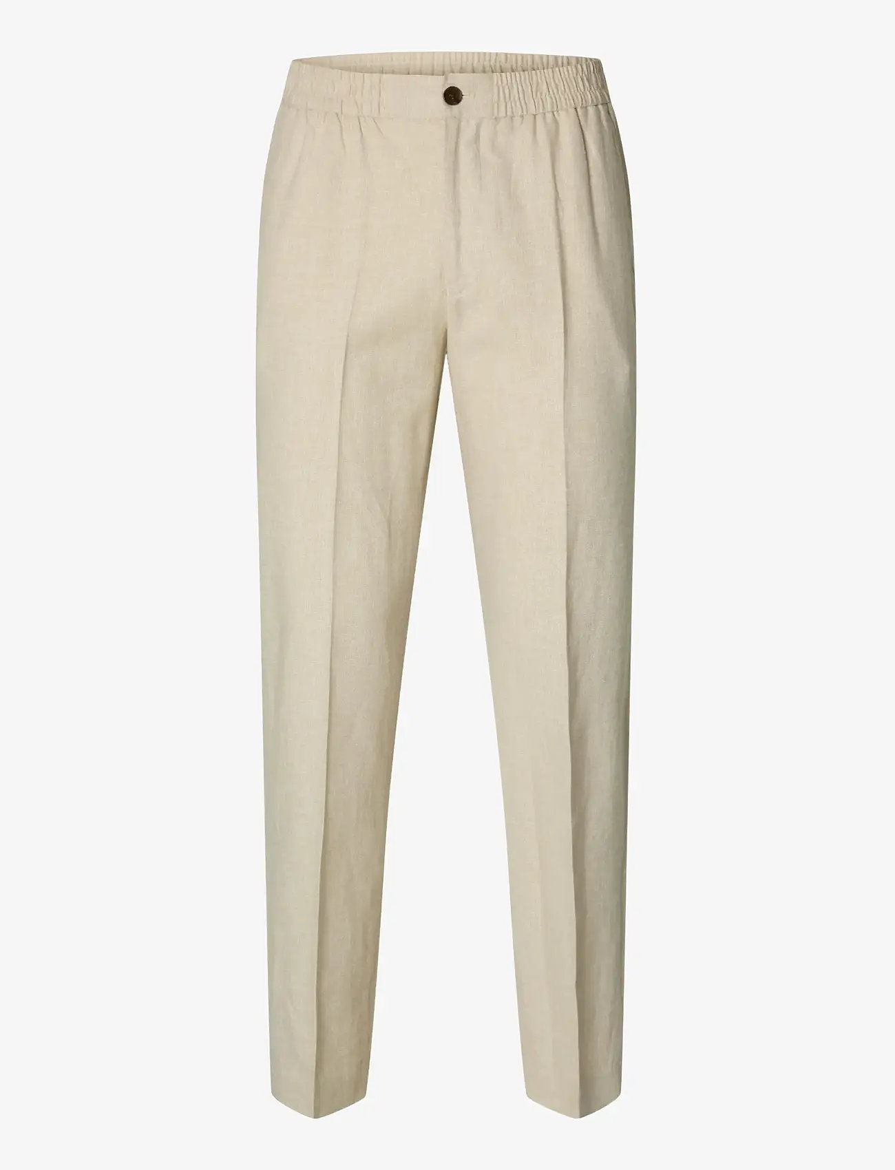 Selected - SLMREG-MALIK SUN TRS NOOS - leinenhosen - oatmeal - 1
