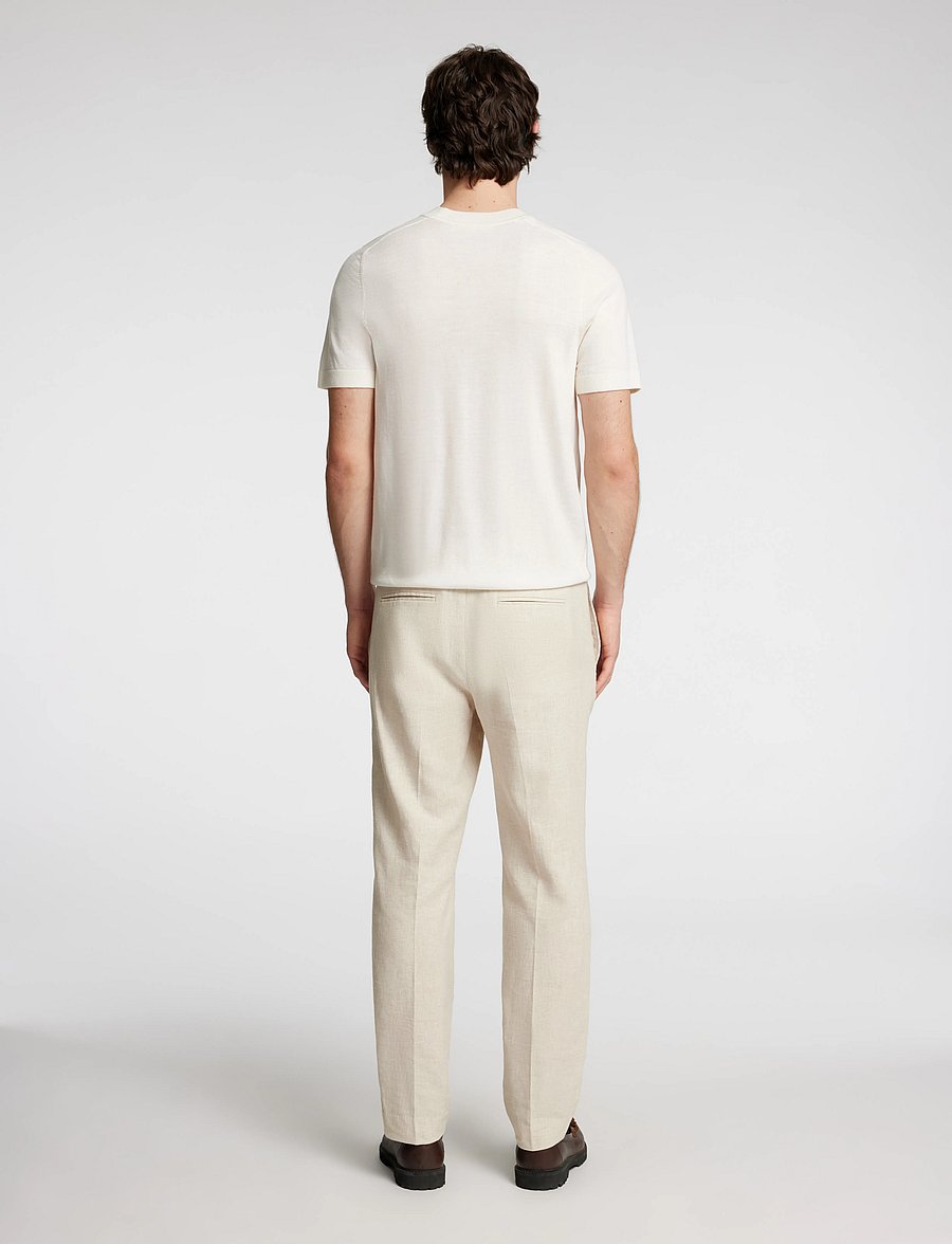 Selected - SLMREG-MALIK SUN TRS NOOS - pantalons en lin - oatmeal - 2