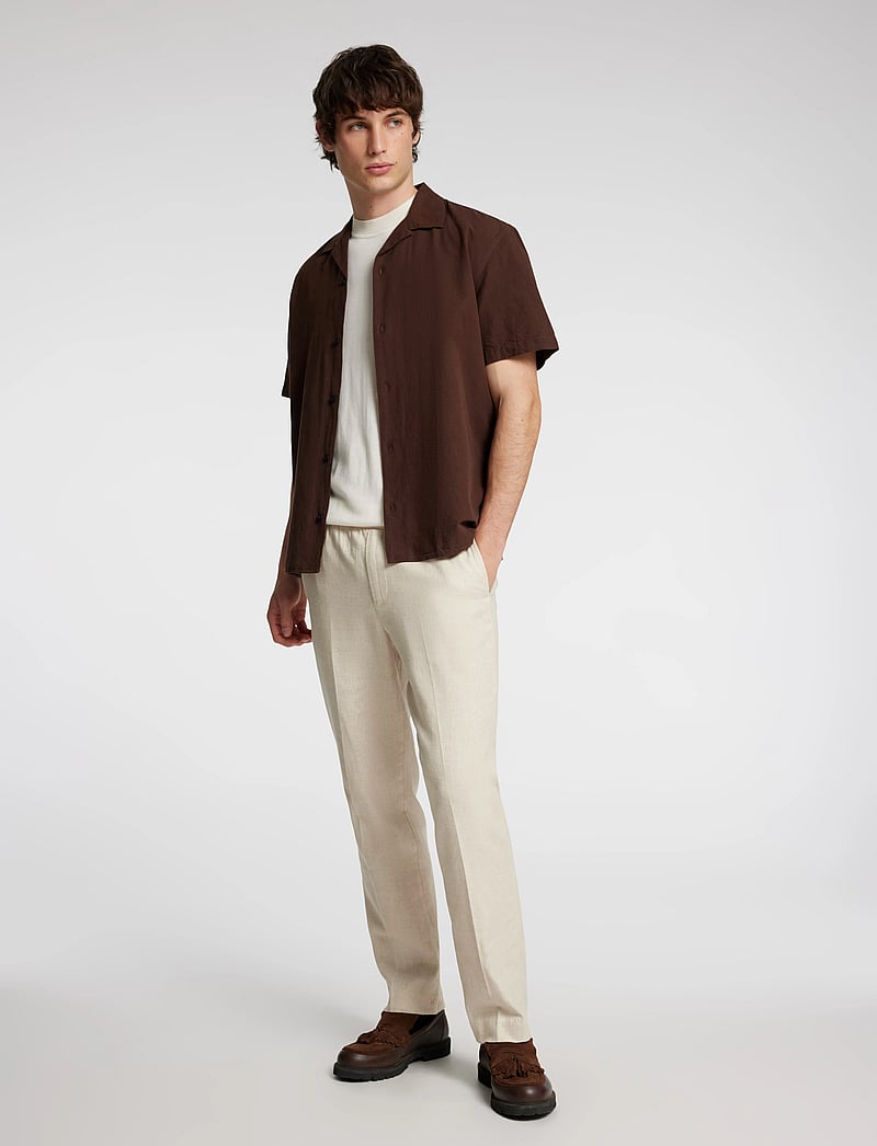 Selected - SLMREG-MALIK SUN TRS NOOS - leinenhosen - oatmeal - 3