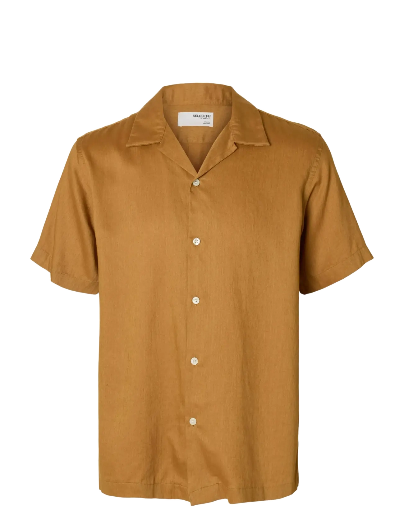Selected SLHREGNOA MIX SHIRT SS RESORT - Skjorter - CHIPMUNK / beige
