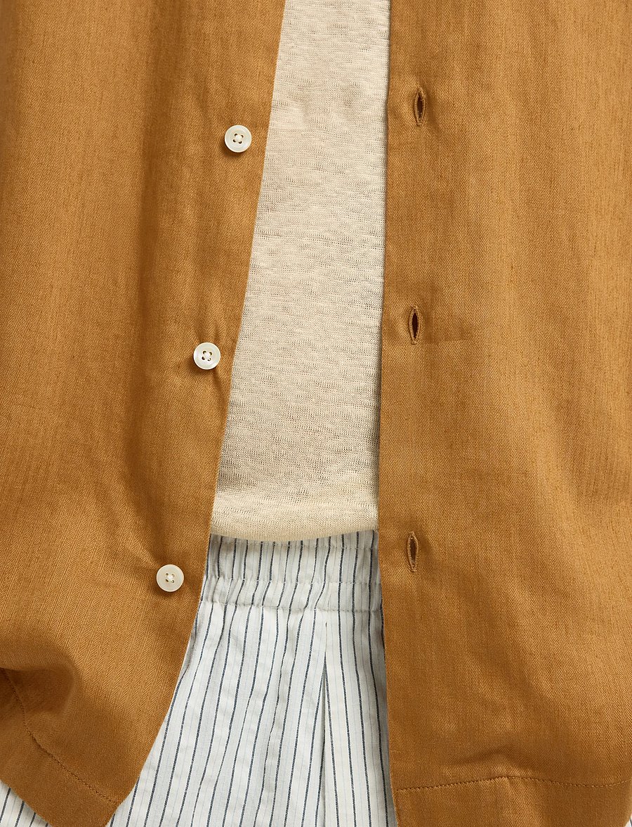 Selected - SLHREGNOA MIX SHIRT SS RESORT - chemises à manches courtes - chipmunk - 5