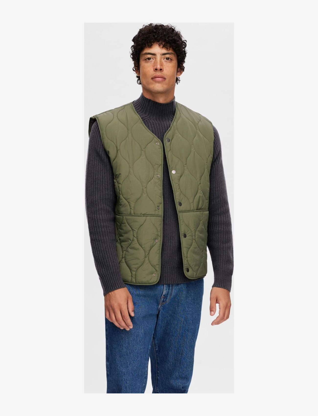 Selected - SLHRELAX-CFW QUILT VEST EX - four leaf clover - 2