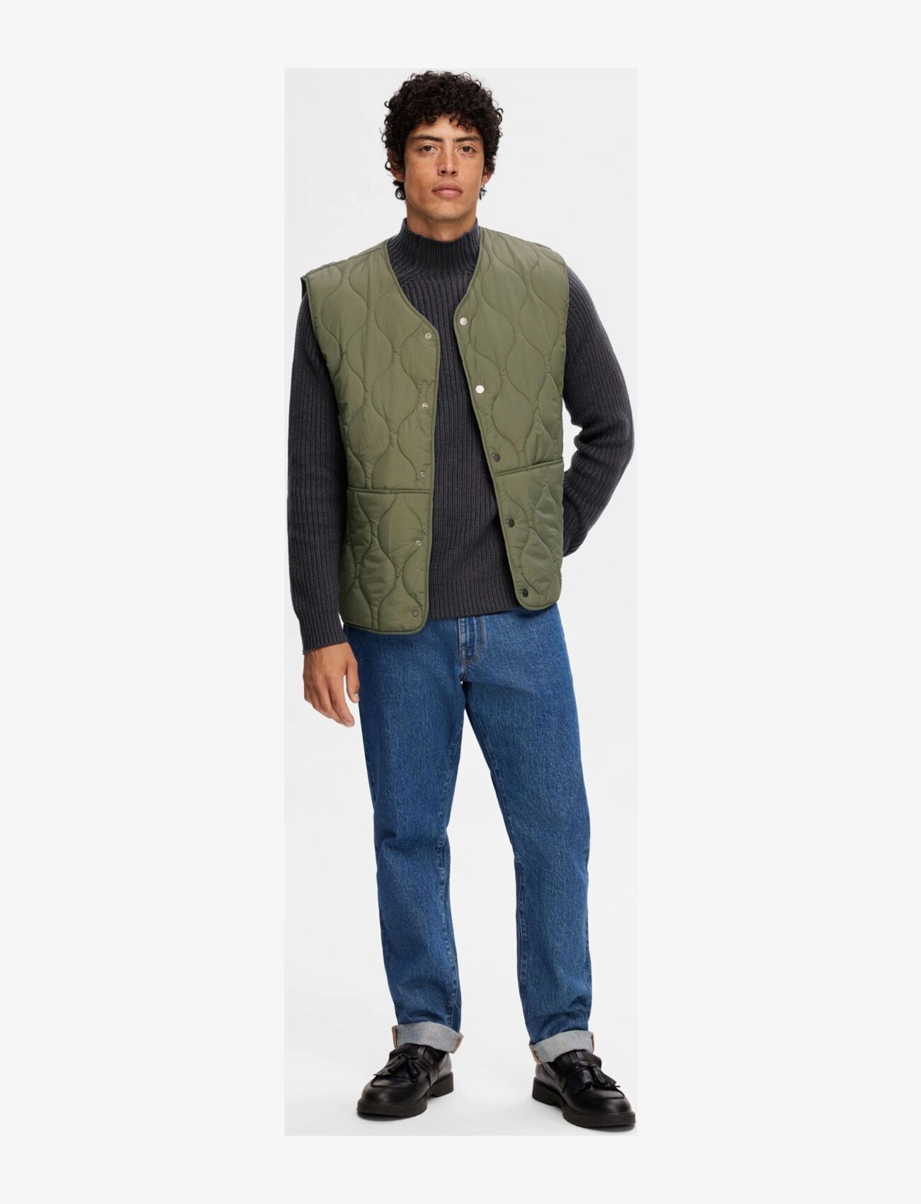 Selected - SLHRELAX-CFW QUILT VEST EX - four leaf clover - 4