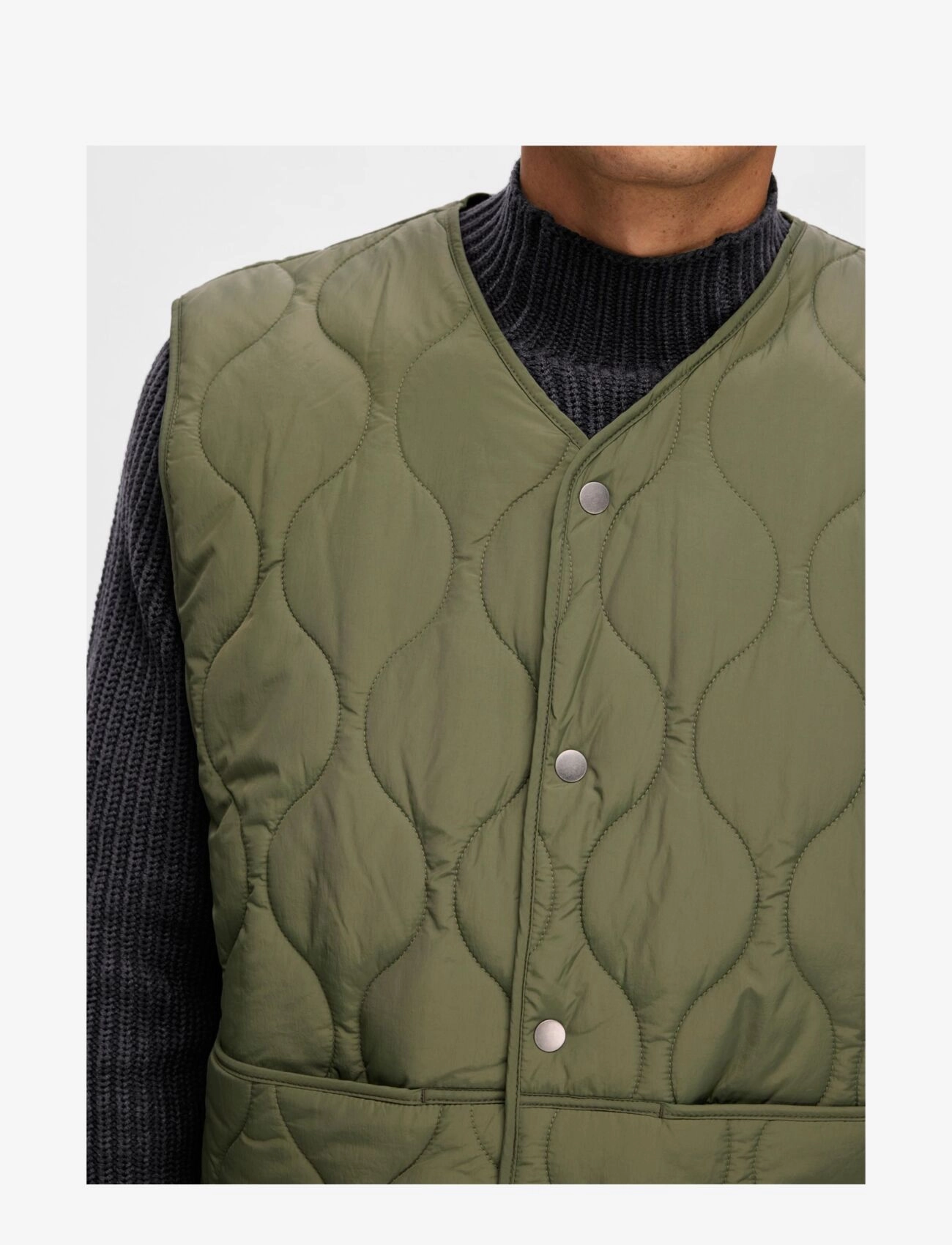 Selected - SLHRELAX-CFW QUILT VEST EX - four leaf clover - 5