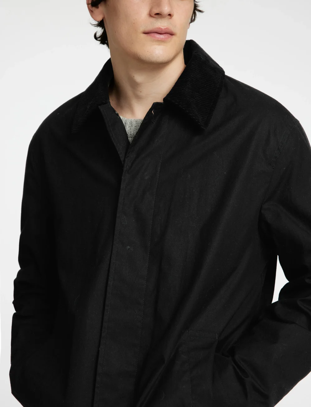 Selected - SLHWALTER WAXED COTTON COAT - Õhukesed mantlid - black - 5