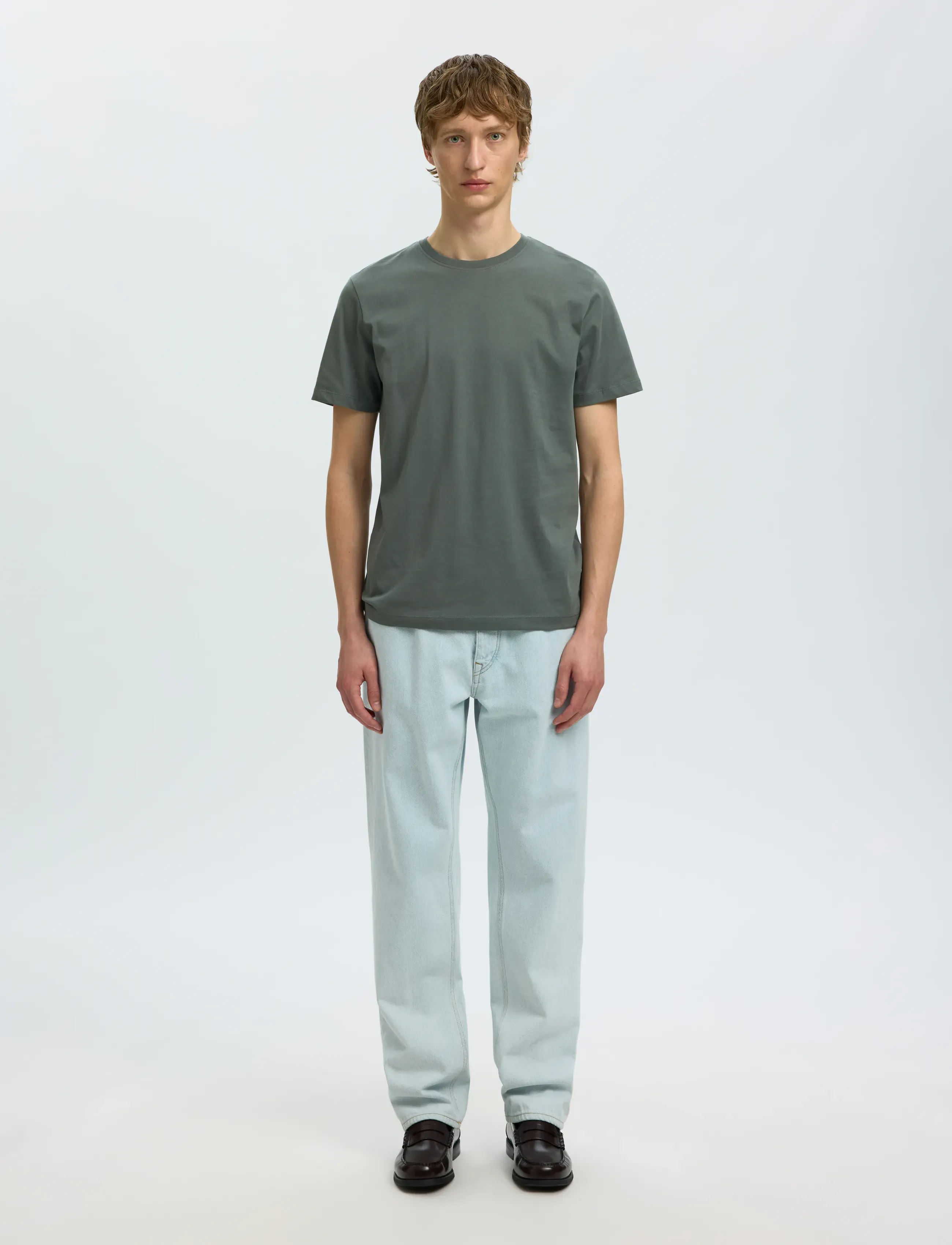 Selected - SLMCORMAC SS O-NECK TEE 3-PACK NOOS - kortærmede t-shirts - balsam green - 3