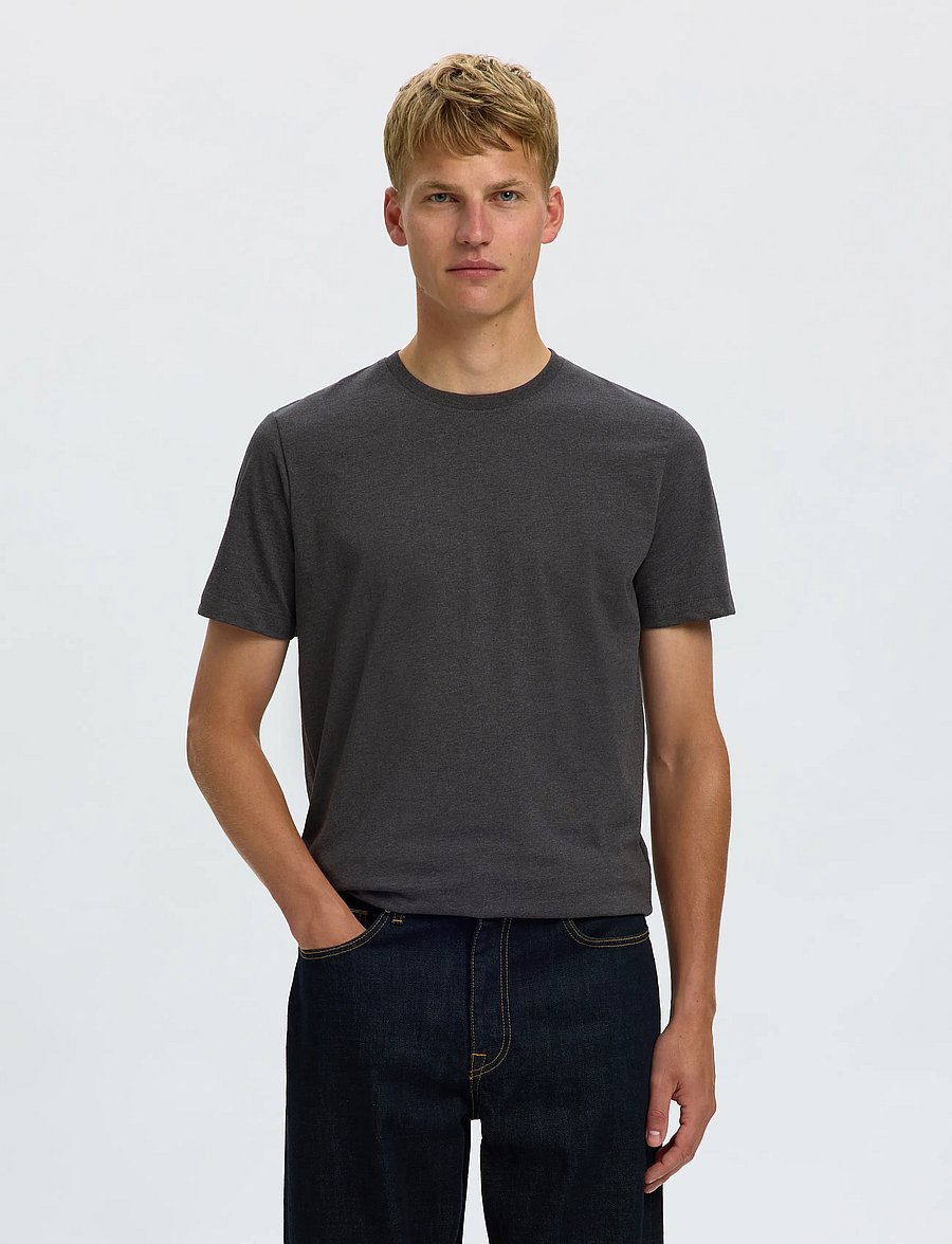 Selected - SLHCORMAC SS O-NECK TEE 3-PACK - korte mouwen - dark grey melange - 5