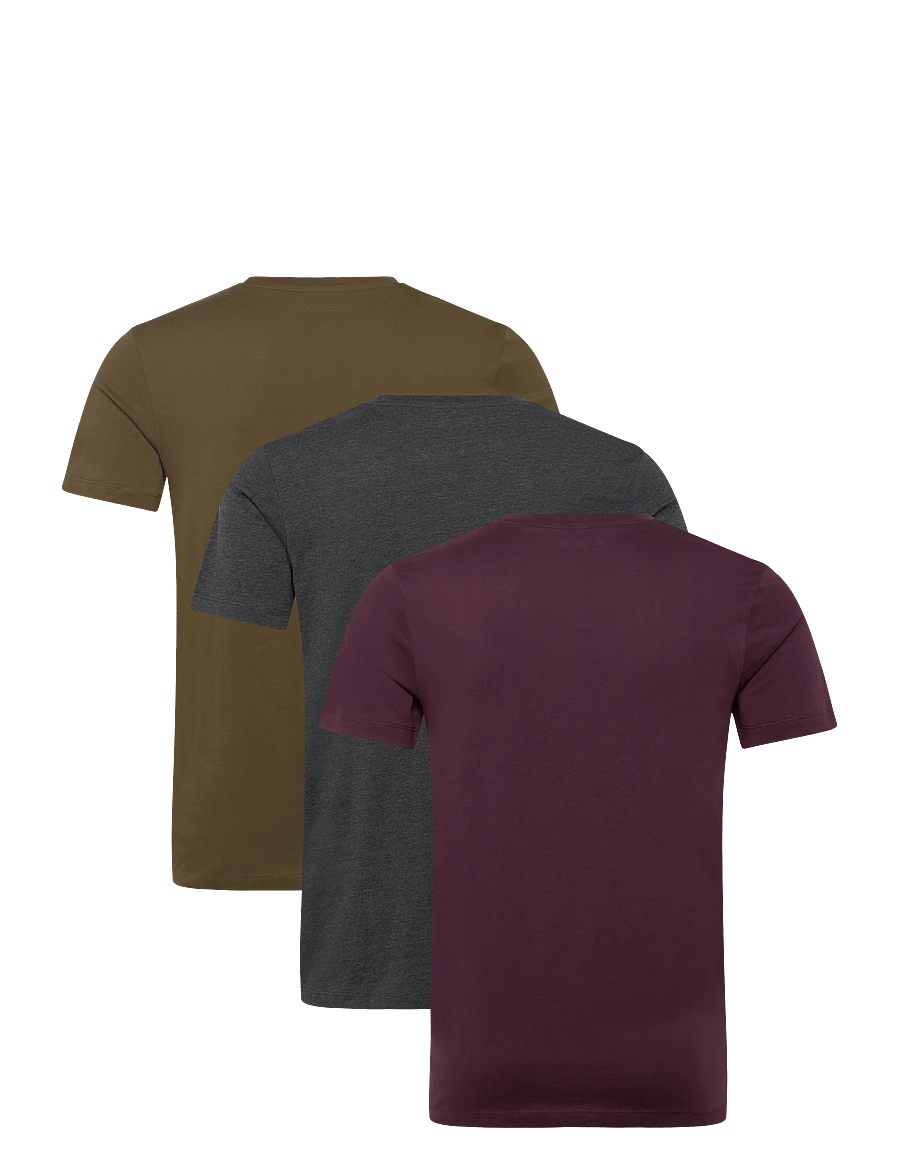 Selected - SLMCORMAC SS O-NECK TEE 3-PACK NOOS - kortærmede t-shirts - dark grey melange - 1