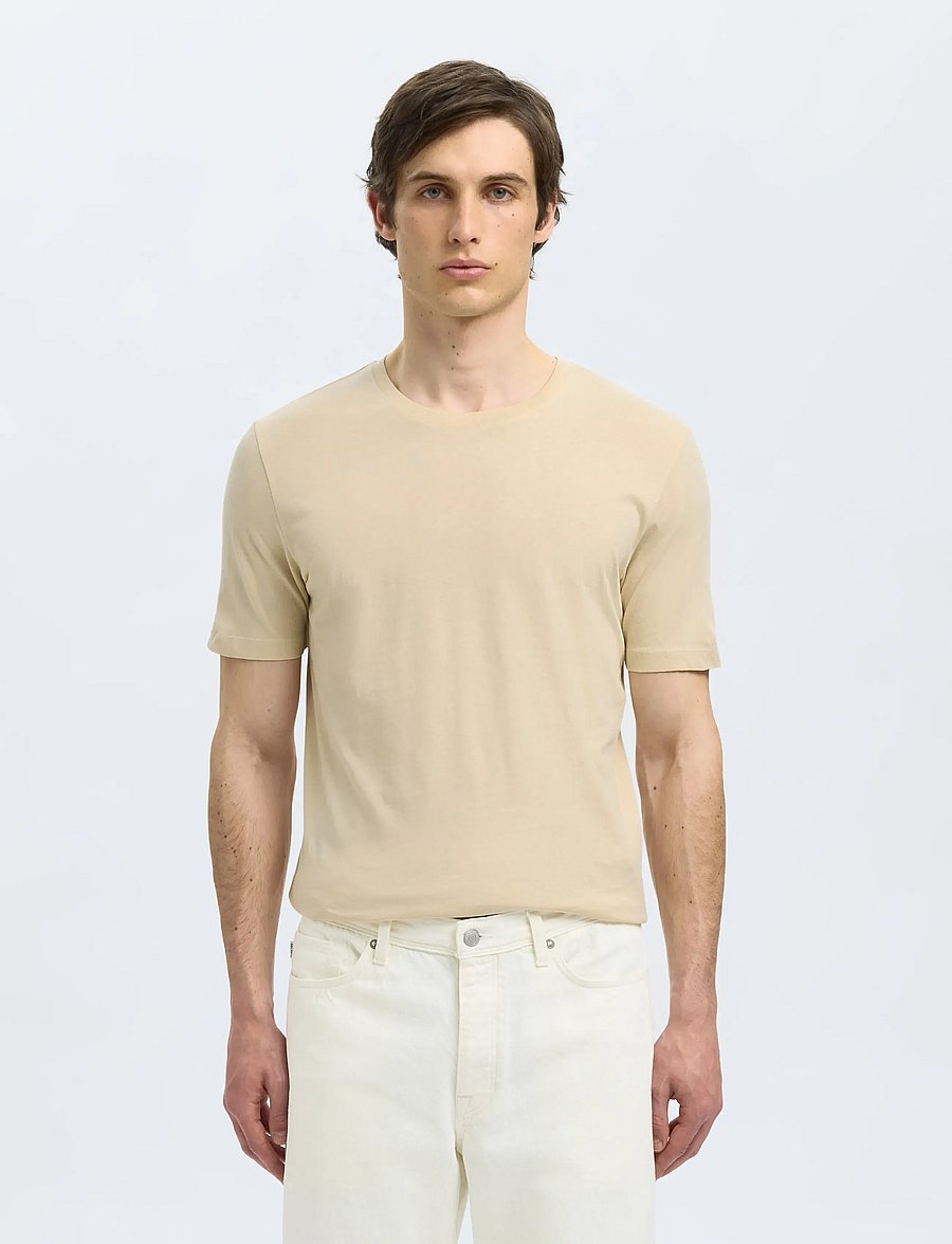 Selected - SLMCORMAC SS O-NECK TEE 3-PACK NOOS - kortærmede t-shirts - oatmeal - 0