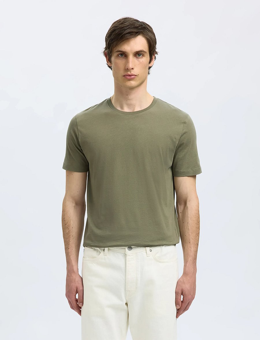 Selected - SLMCORMAC SS O-NECK TEE 3-PACK NOOS - kortærmede t-shirts - oatmeal - 3