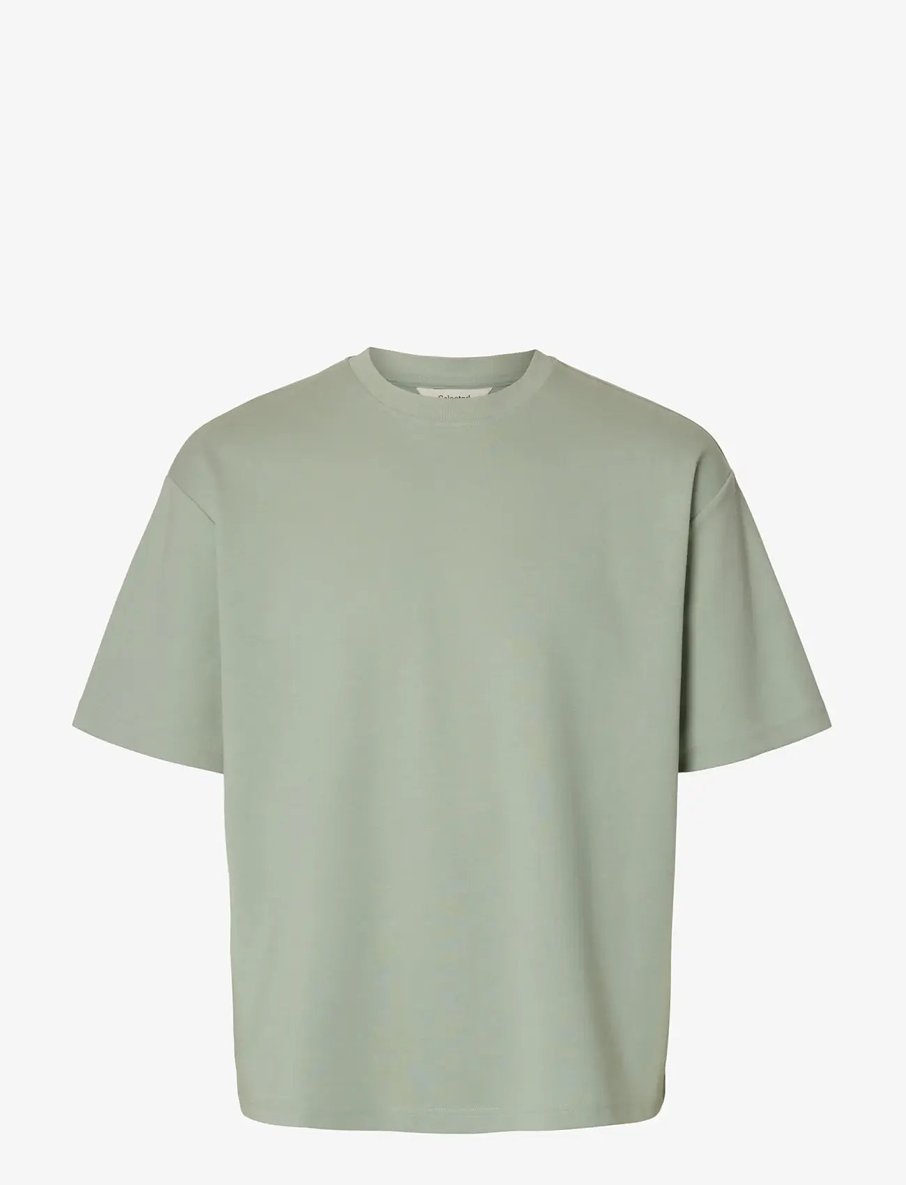 Selected - SLHLOOSEOSCAR SS O-NECK TEE NOOS - kurzärmelig - aqua gray - 1