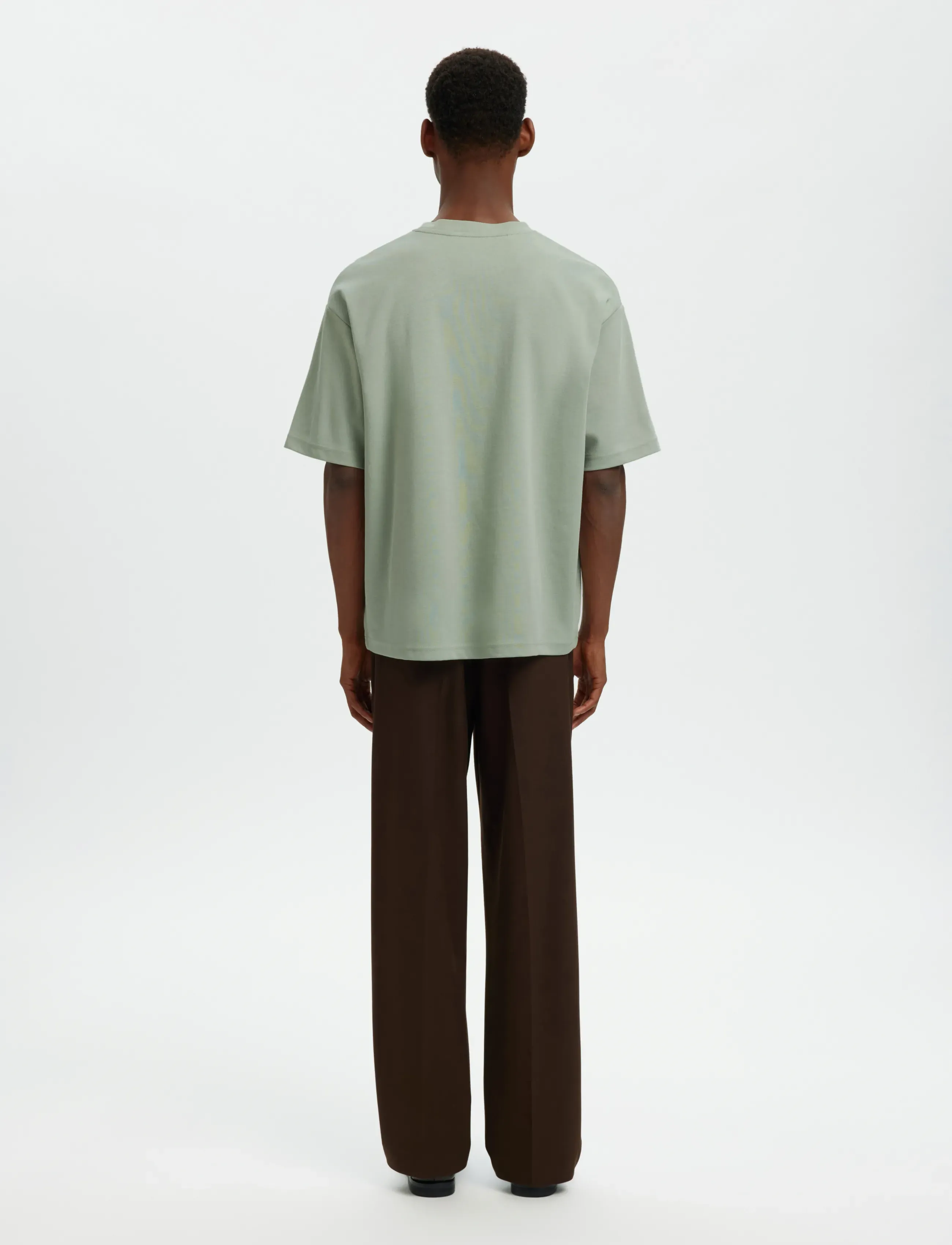 Selected - SLMLOOSEOSCAR SS O-NECK TEE NOOS - kortærmede t-shirts - aqua gray - 2