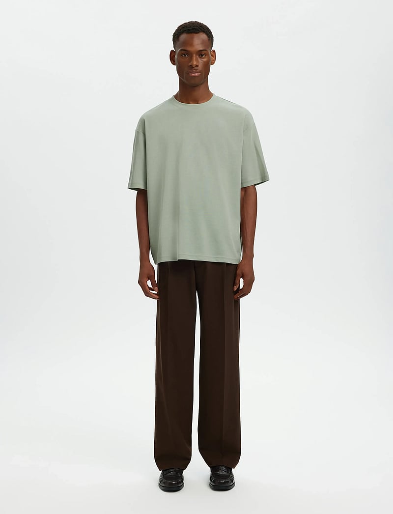 Selected - SLHLOOSEOSCAR SS O-NECK TEE NOOS - kurzärmelig - aqua gray - 3