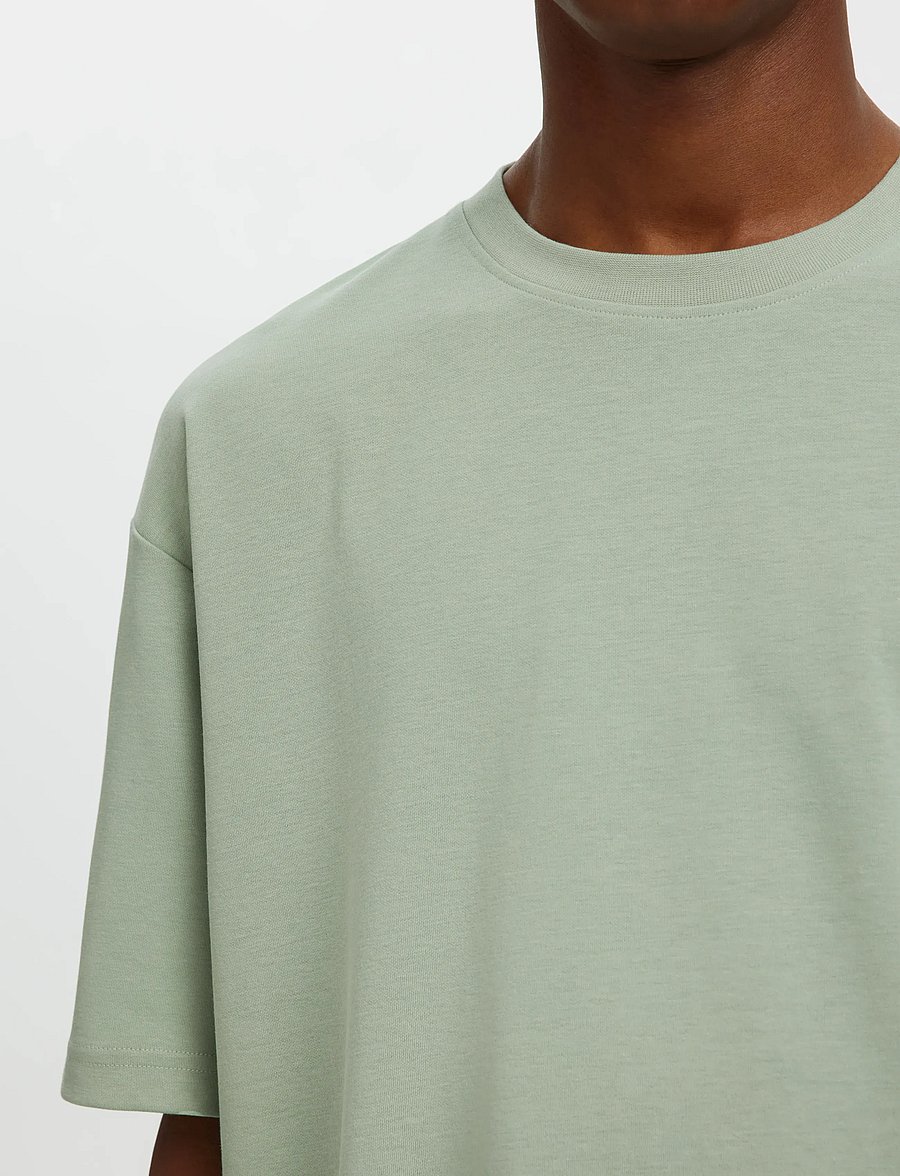 Selected - SLMLOOSEOSCAR SS O-NECK TEE NOOS - kurzärmelige t-shirts - aqua gray - 5