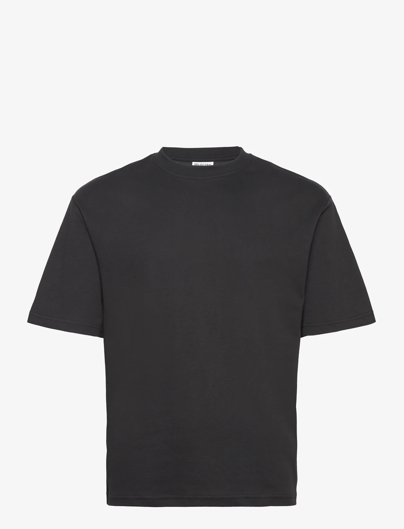 Selected Homme - SLHLOOSEOSCAR SS O-NECK TEE NOOS - lowest prices - black - 0