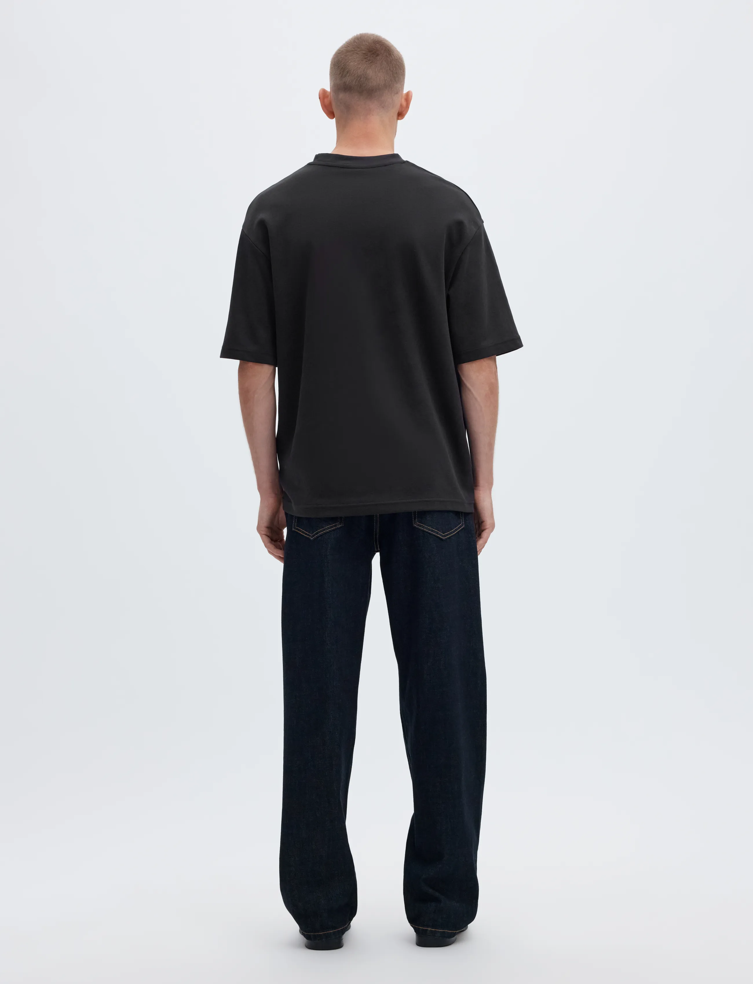 Selected - SLMLOOSEOSCAR SS O-NECK TEE NOOS - kortærmede t-shirts - black - 2