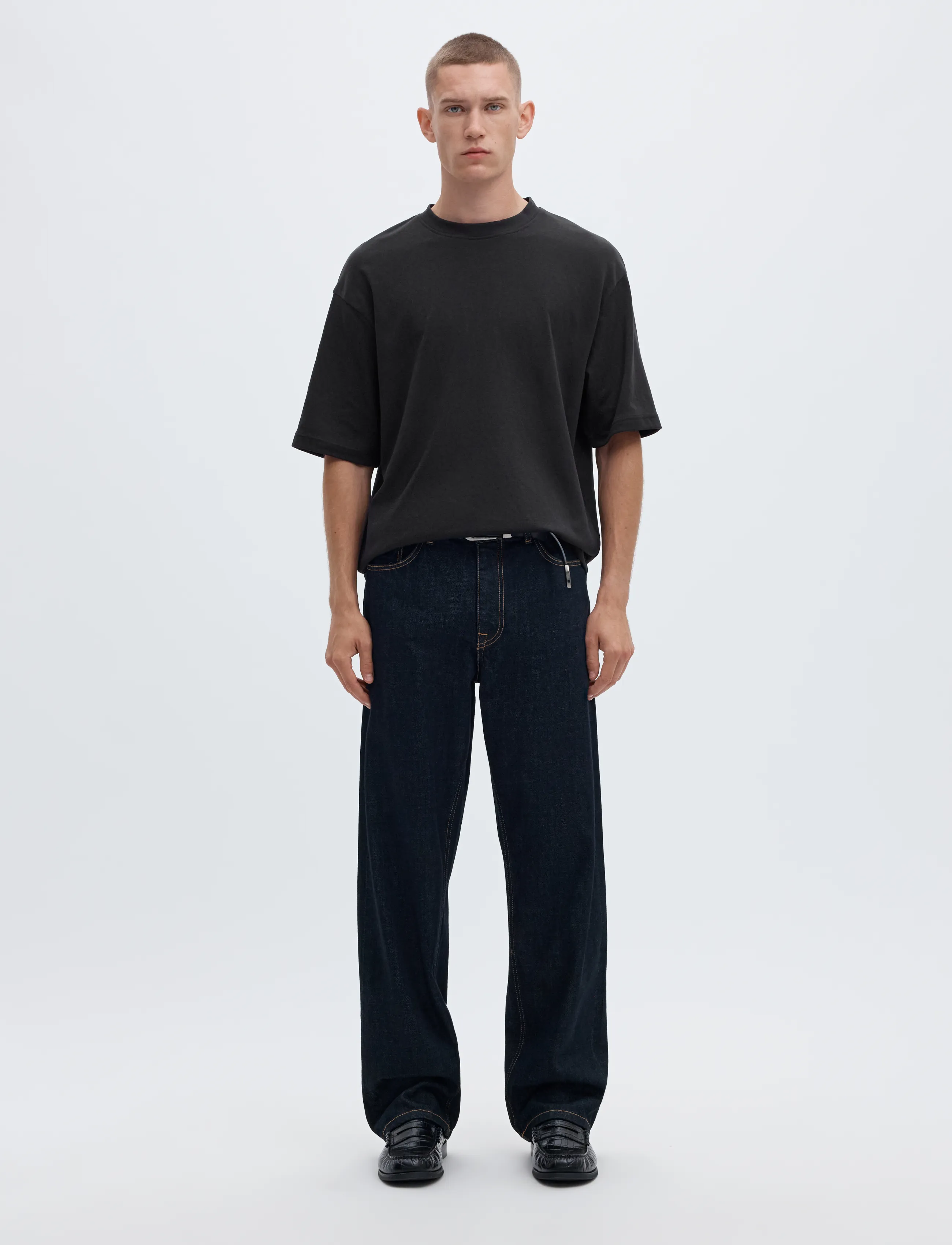 Selected - SLMLOOSEOSCAR SS O-NECK TEE NOOS - kortærmede t-shirts - black - 3