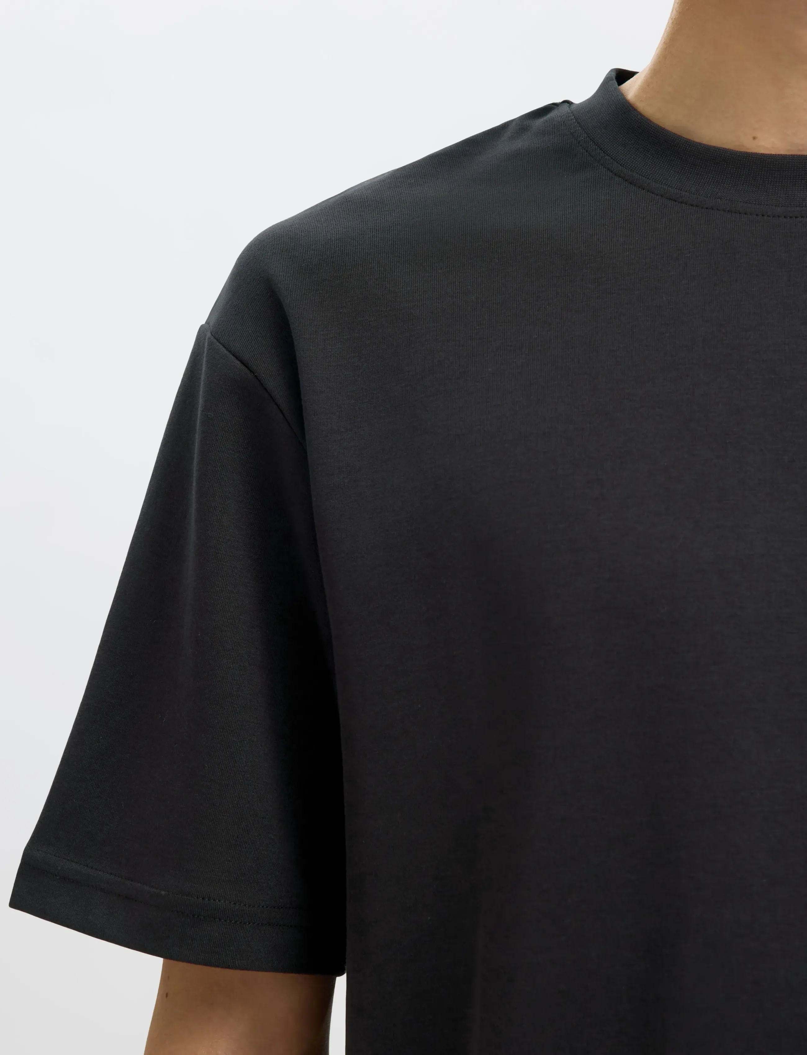 Selected - SLMLOOSEOSCAR SS O-NECK TEE NOOS - kortærmede t-shirts - black - 5
