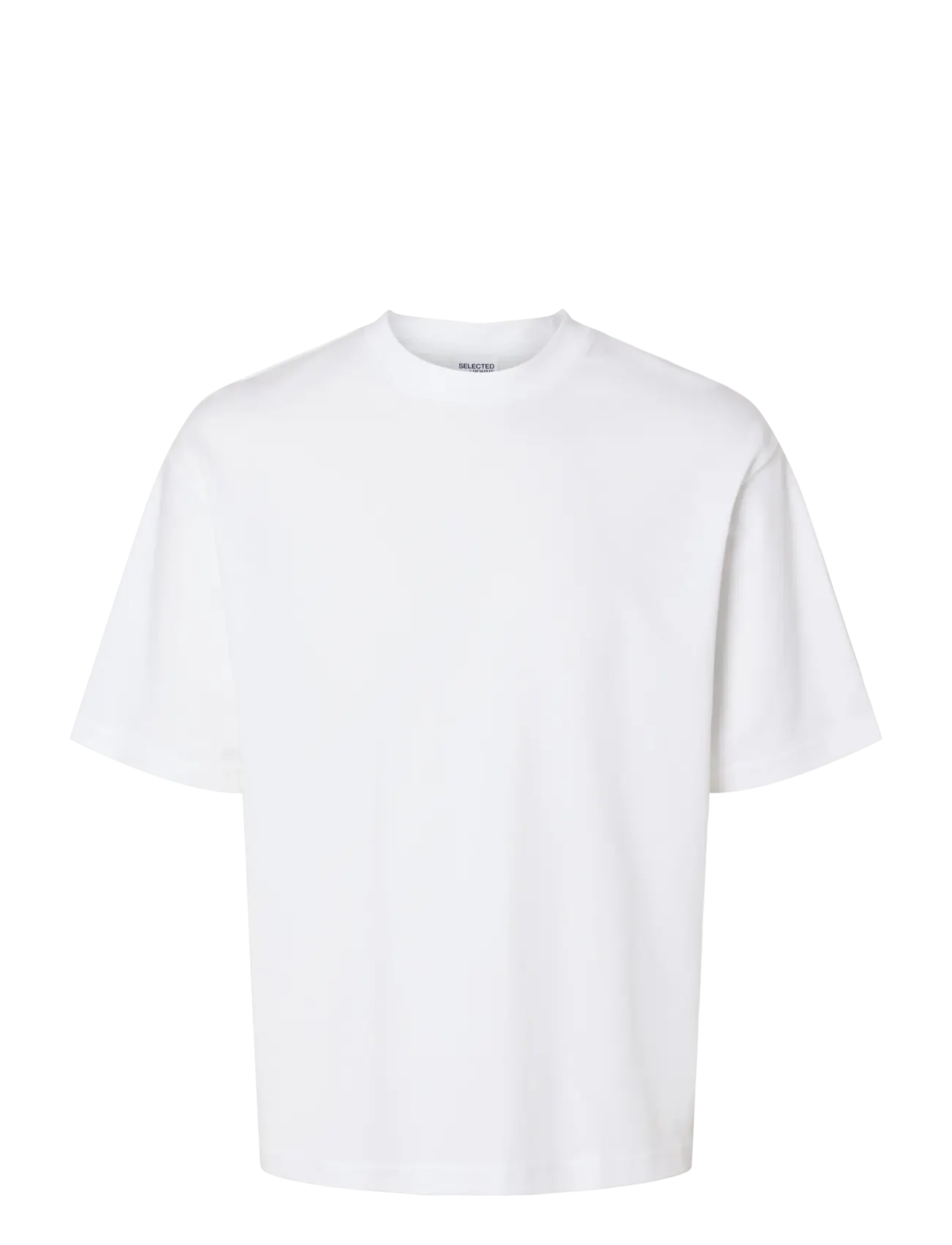 Selected SLMLOOSEOSCAR SS O-NECK TEE NOOS - T-shirts - BRIGHT WHITE / white