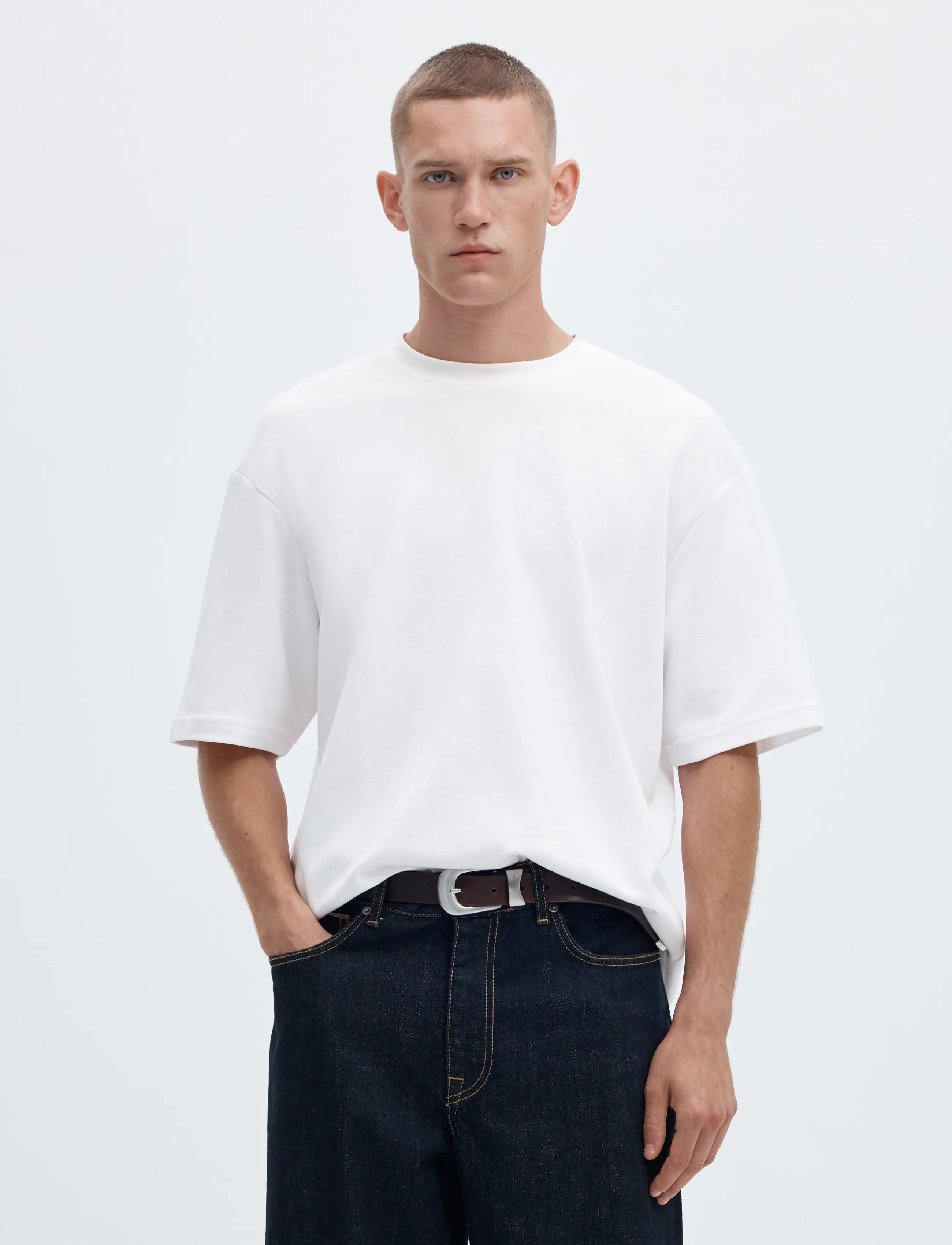 Selected - SLMLOOSEOSCAR SS O-NECK TEE NOOS - kurzärmelige t-shirts - bright white - 0