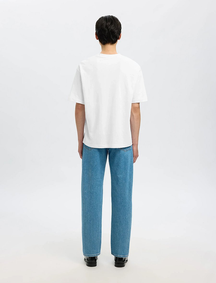 Selected - SLMLOOSEOSCAR SS O-NECK TEE NOOS - kurzärmelig - bright white - 3