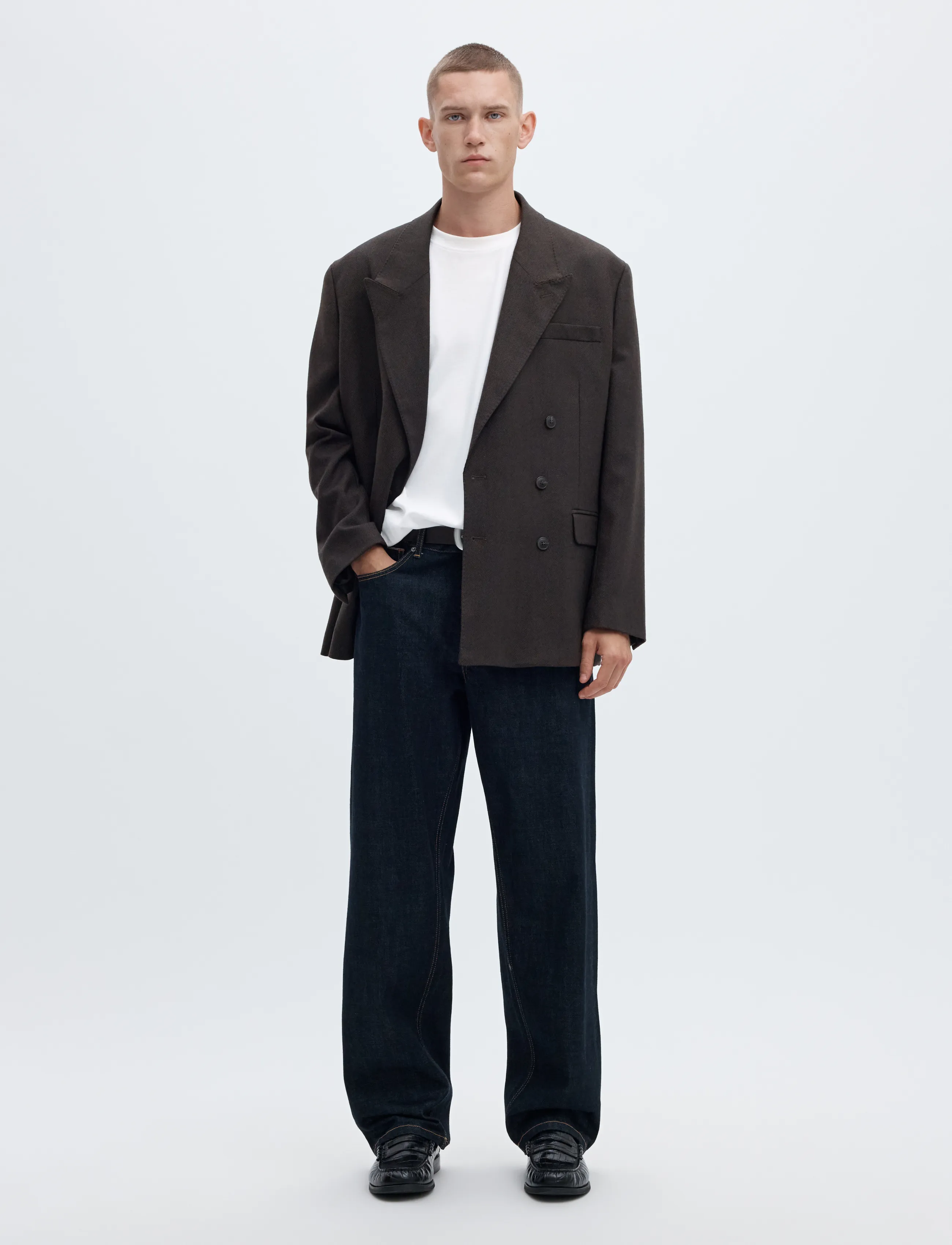 SELECTED Slmlooseoscar Ss O-Neck Tee Noos t-shirts - bas herr – bild 5