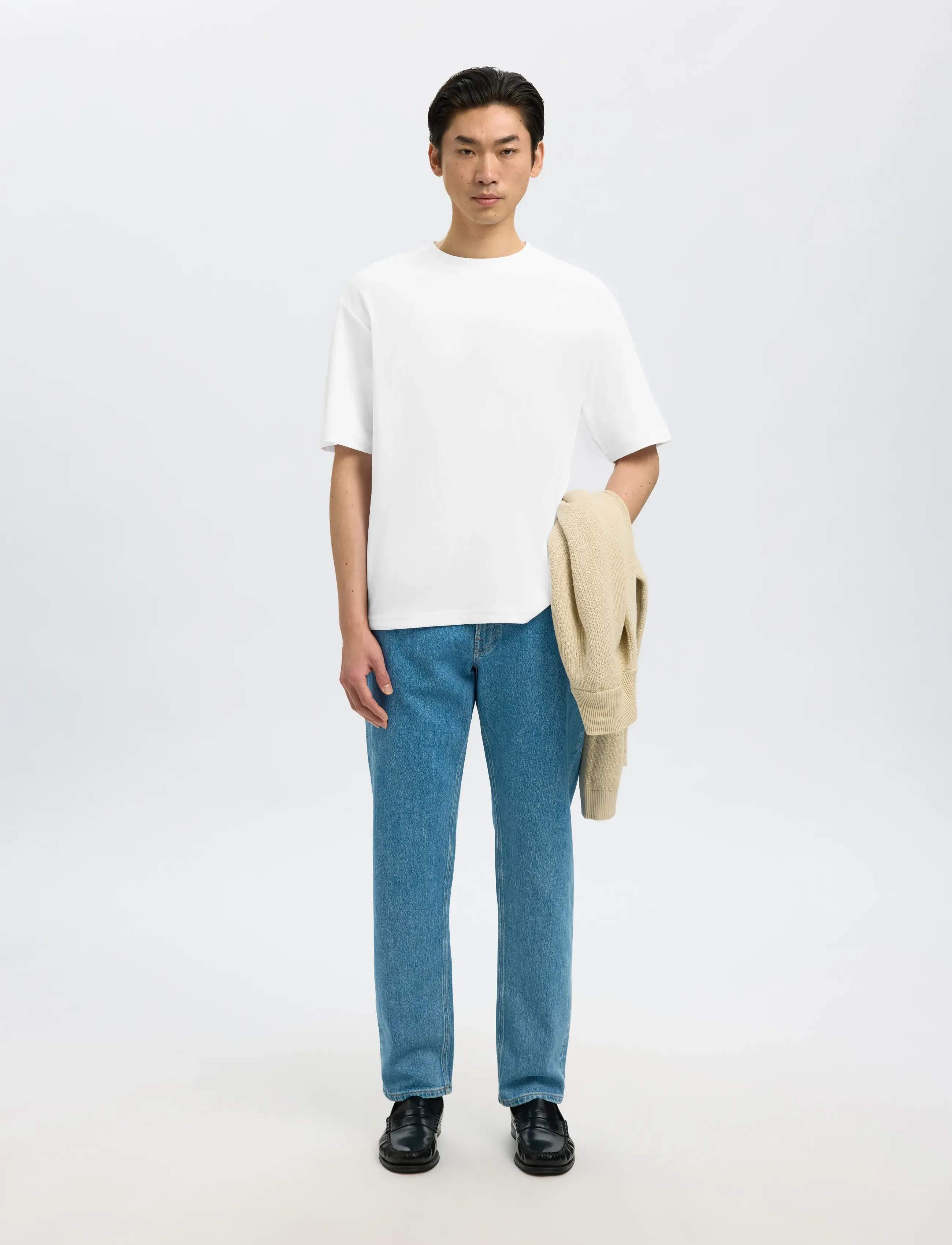 SELECTED Slmlooseoscar Ss O-Neck Tee Noos t-shirts - bas herr – bild 6