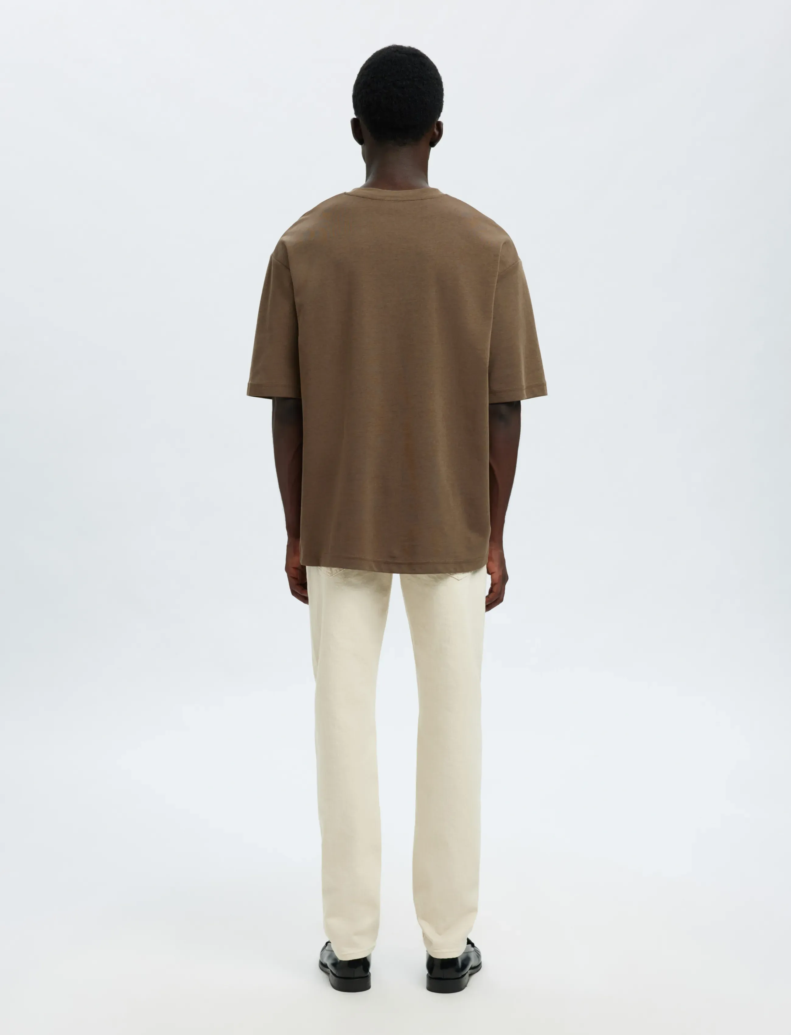 Selected - SLMLOOSEOSCAR SS O-NECK TEE NOOS - kortærmede t-shirts - chocolate chip - 2