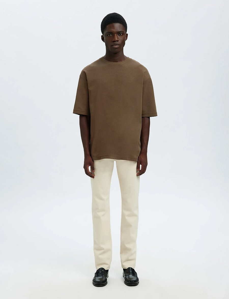 Selected - SLMLOOSEOSCAR SS O-NECK TEE NOOS - kurzärmelige t-shirts - chocolate chip - 3