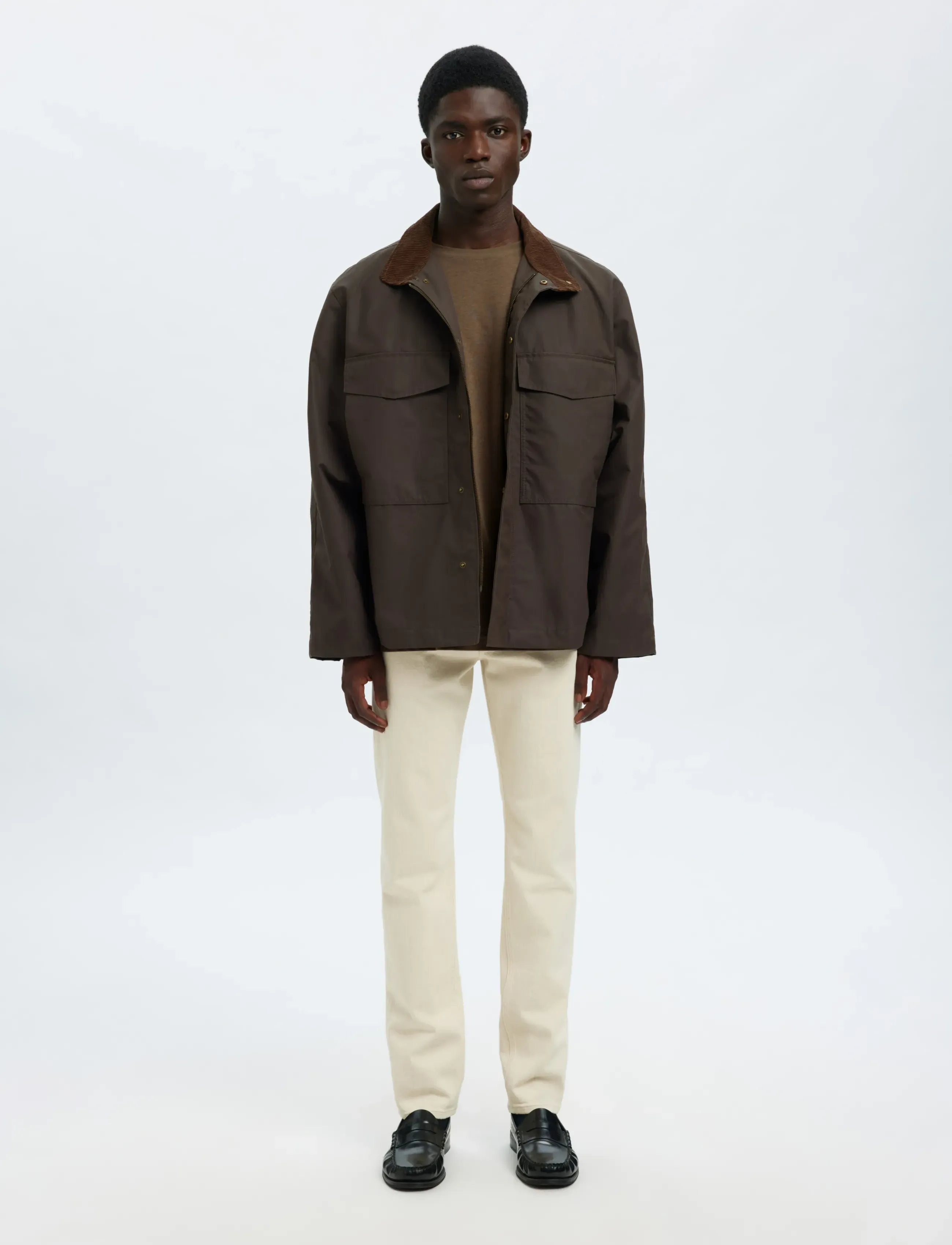 Selected - SLMLOOSEOSCAR SS O-NECK TEE NOOS - kortærmede t-shirts - chocolate chip - 4