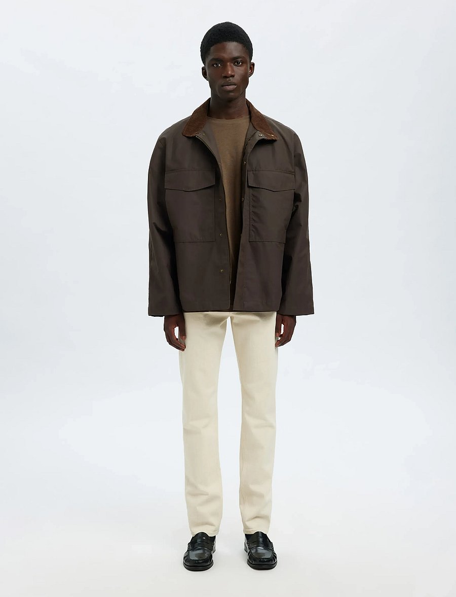 Selected - SLMLOOSEOSCAR SS O-NECK TEE NOOS - kurzärmelige t-shirts - chocolate chip - 4