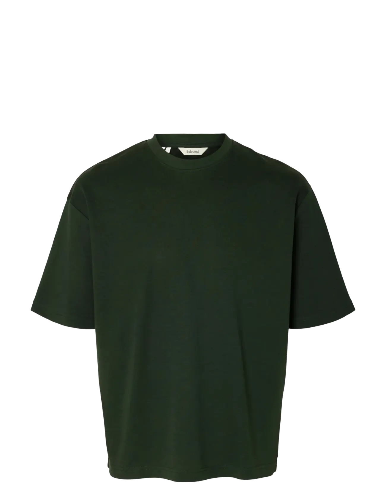 Selected SLMLOOSEOSCAR SS O-NECK TEE NOOS - T-shirts - DEEP FOREST / khaki/green