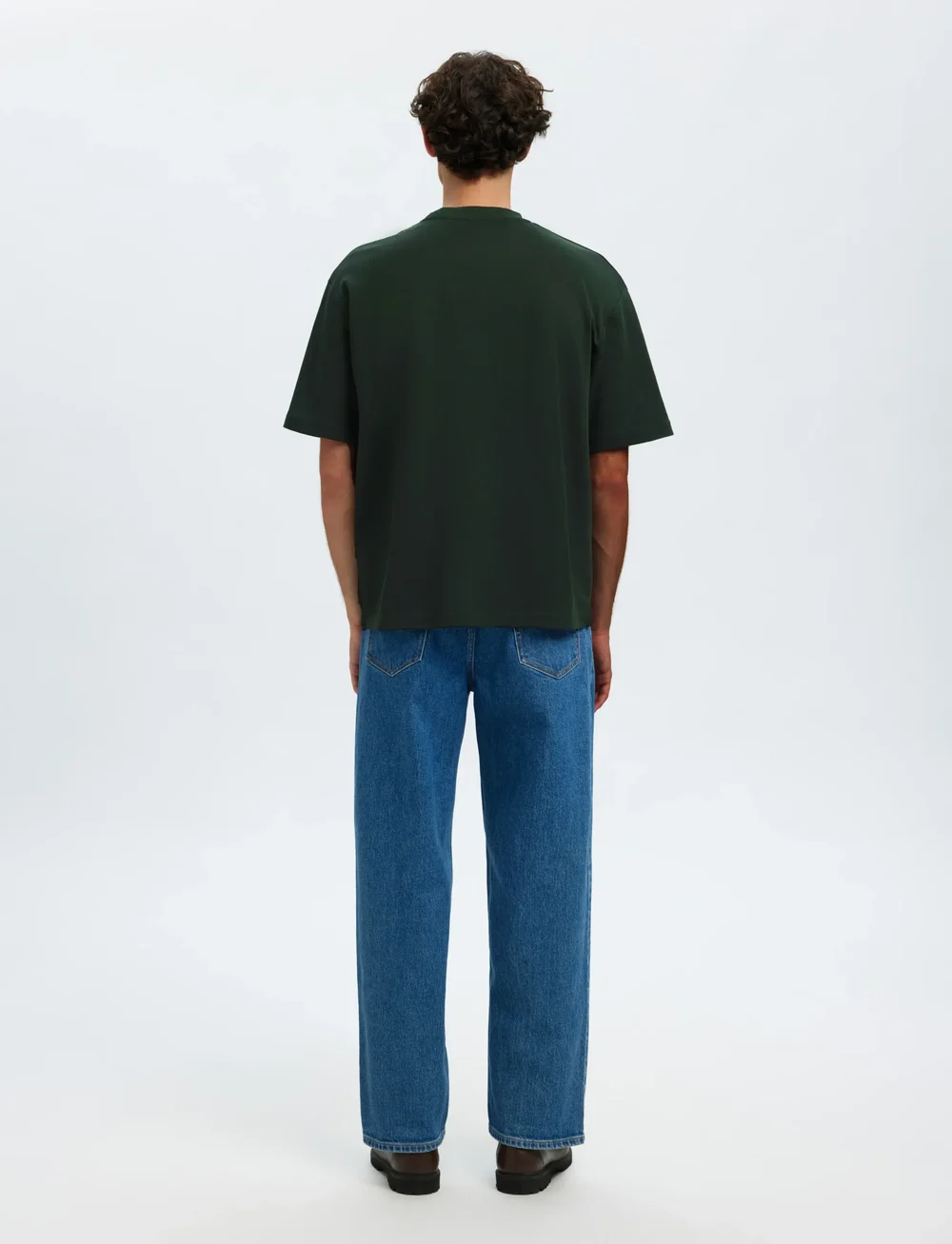 Selected - SLHLOOSEOSCAR SS O-NECK TEE NOOS - short-sleeved t-shirts - deep forest - 2