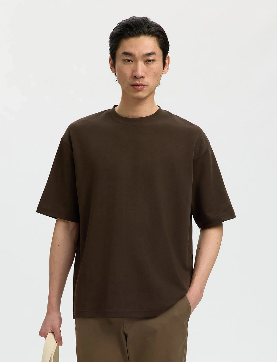 Selected - SLMLOOSEOSCAR SS O-NECK TEE NOOS - kurzärmelige t-shirts - delicioso - 0
