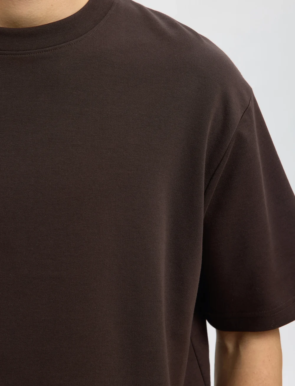 Selected - SLHLOOSEOSCAR SS O-NECK TEE NOOS - lühikeste varrukatega t-särgid - demitasse - 3