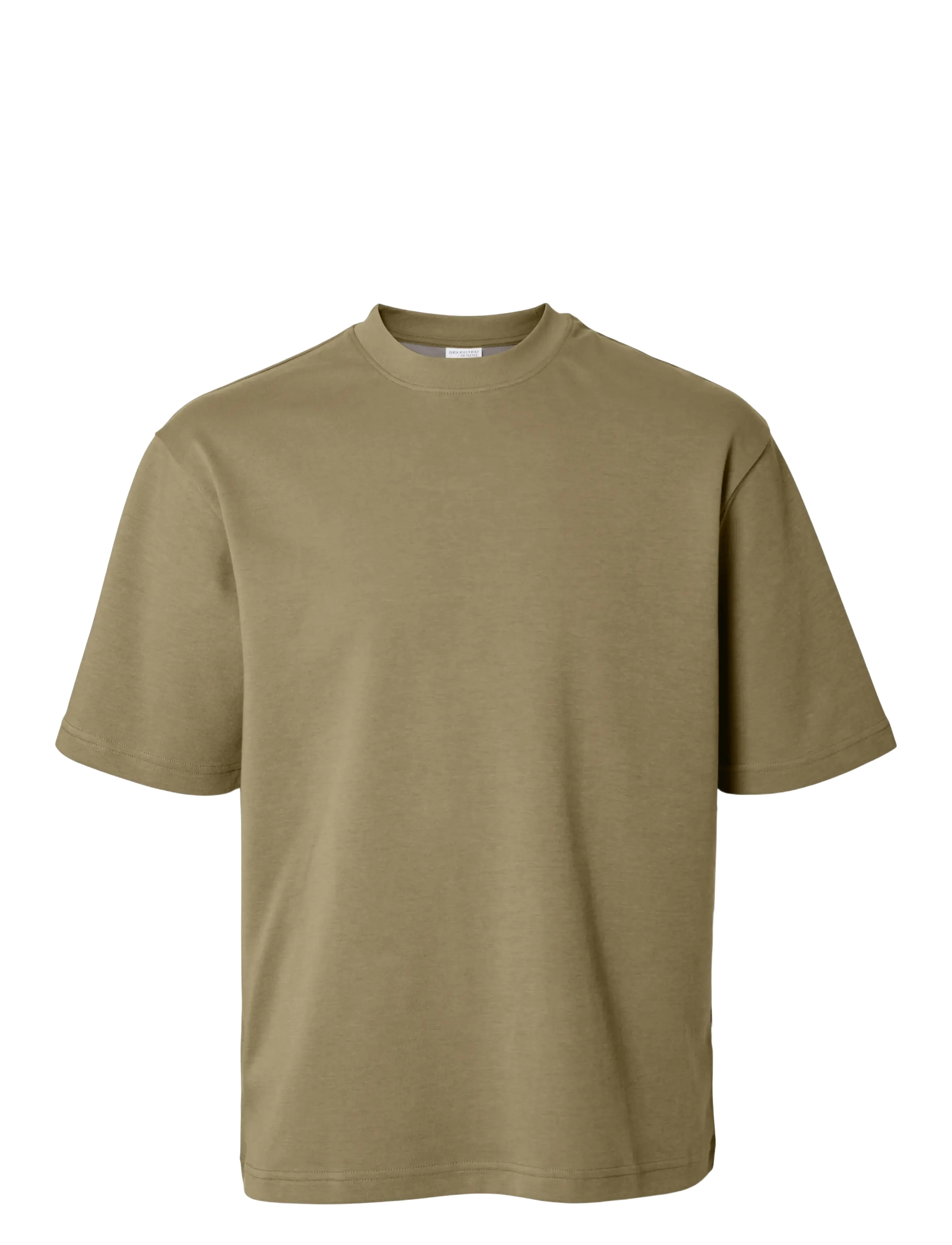 Selected SLMLOOSEOSCAR SS O-NECK TEE NOOS - T-shirts - KELP / khaki/green