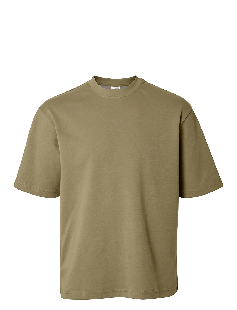 Selected - SLMLOOSEOSCAR SS O-NECK TEE NOOS - kurzärmelige t-shirts - kelp - 1